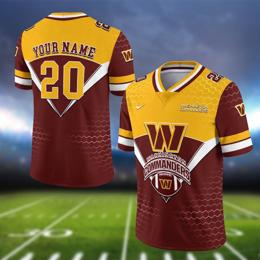 Washington Commanders Vneck Football Jersey 2024 Version Personalized Your Name And Number, Sport Shirt, Sport Gifts ETHY-62990