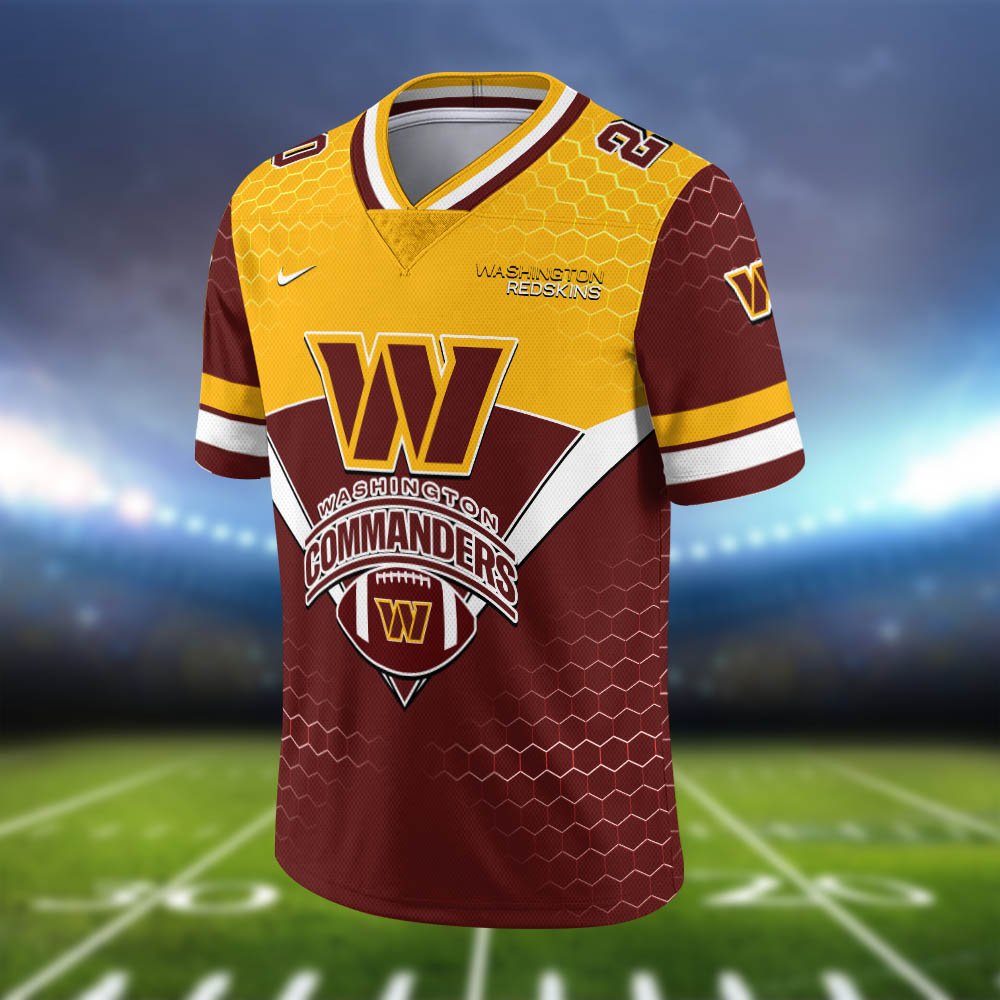 Alternative view of Washington Commanders Vneck Football Jersey 2024 Version Personalized Your Name And Number, Sport Shirt, Sport Gifts ETHY-62990