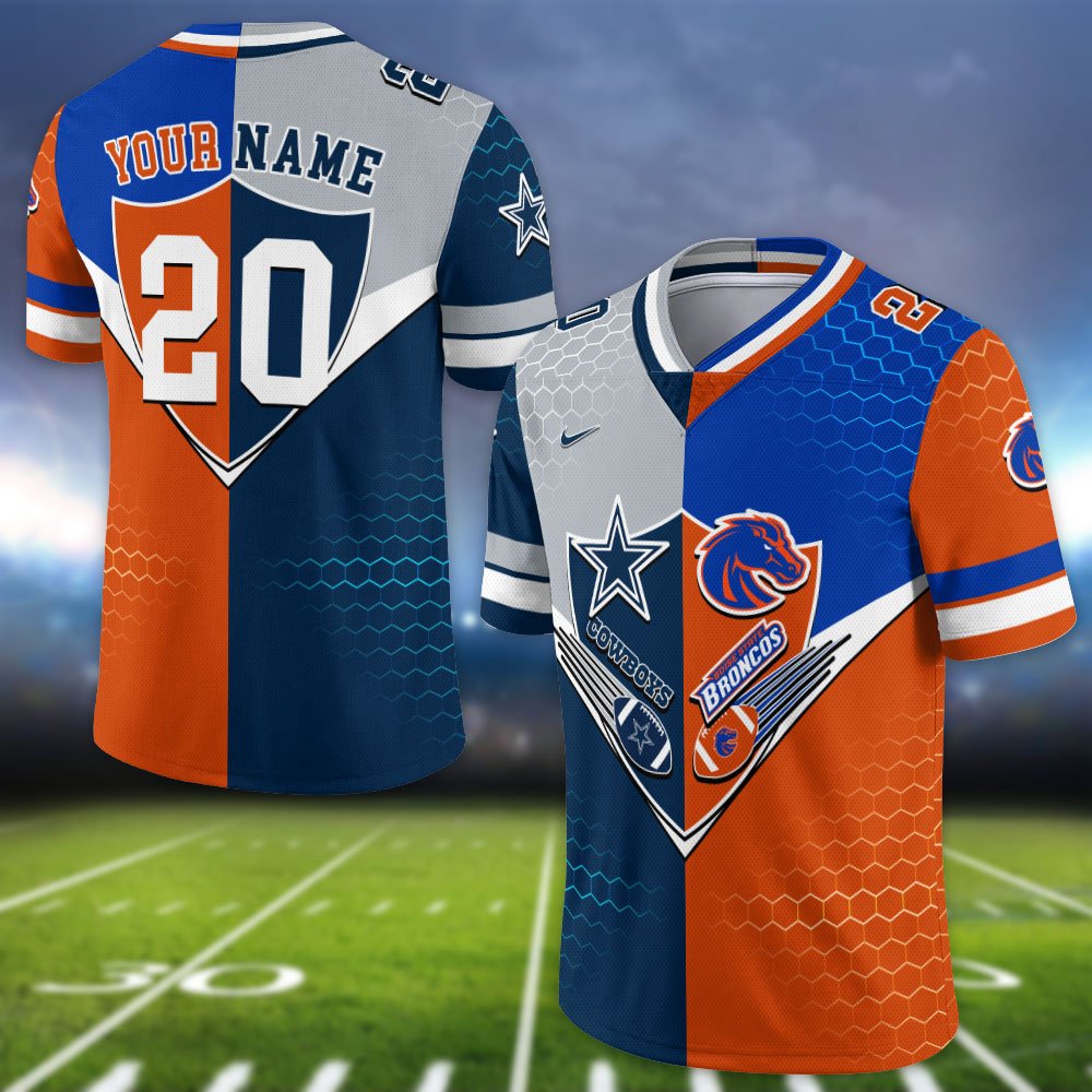 Alternative view of Boise State Broncos Vneck Football Jersey 2024 Version Custom Your Team Number And Name, Sport Shirts, Sport Gifts ETHY-62997