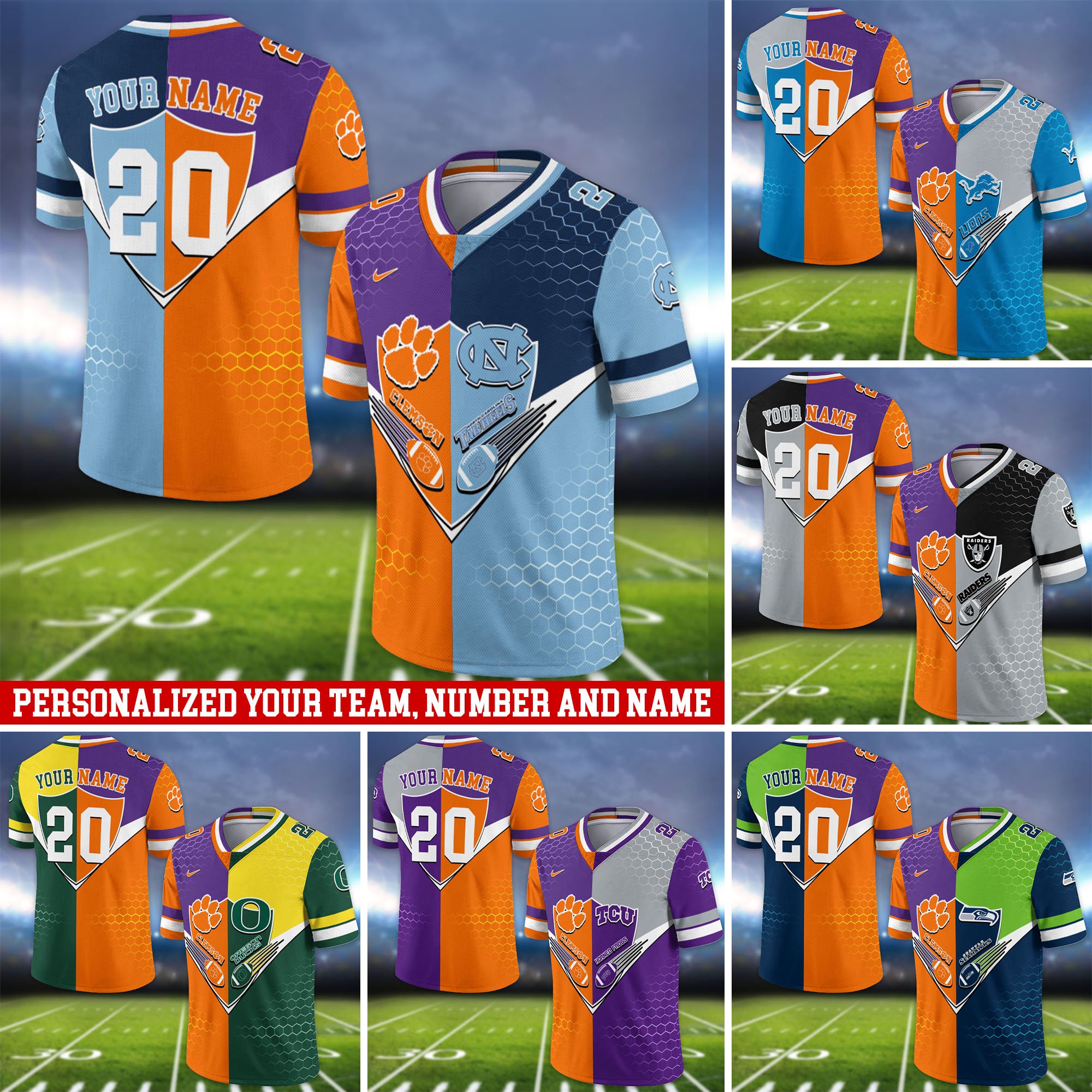 Clemson Tigers Vneck Football Jersey 2024 Version Custom Your Team Number And Name, Sport Shirts, Sport Gifts ETHY-62997