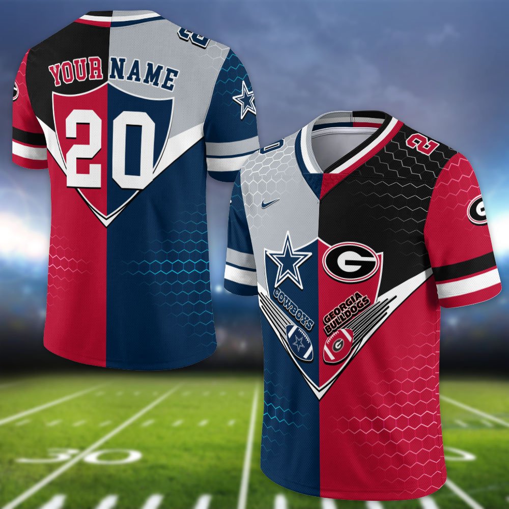 Alternative view of Georgia Bulldogs Vneck Football Jersey 2024 Version Custom Your Team Number And Name, Sport Shirts, Sport Gifts ETHY-62997
