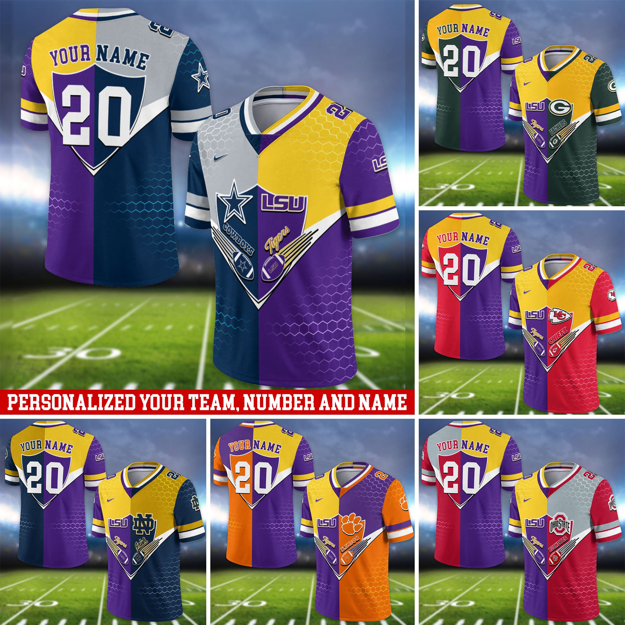 LSU TIGERS Vneck Football Jersey 2024 Version Custom Your Team Number And Name, Sport Shirts, Sport Gifts ETHY-62997