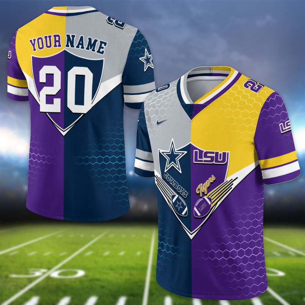 Alternative view of LSU TIGERS Vneck Football Jersey 2024 Version Custom Your Team Number And Name, Sport Shirts, Sport Gifts ETHY-62997