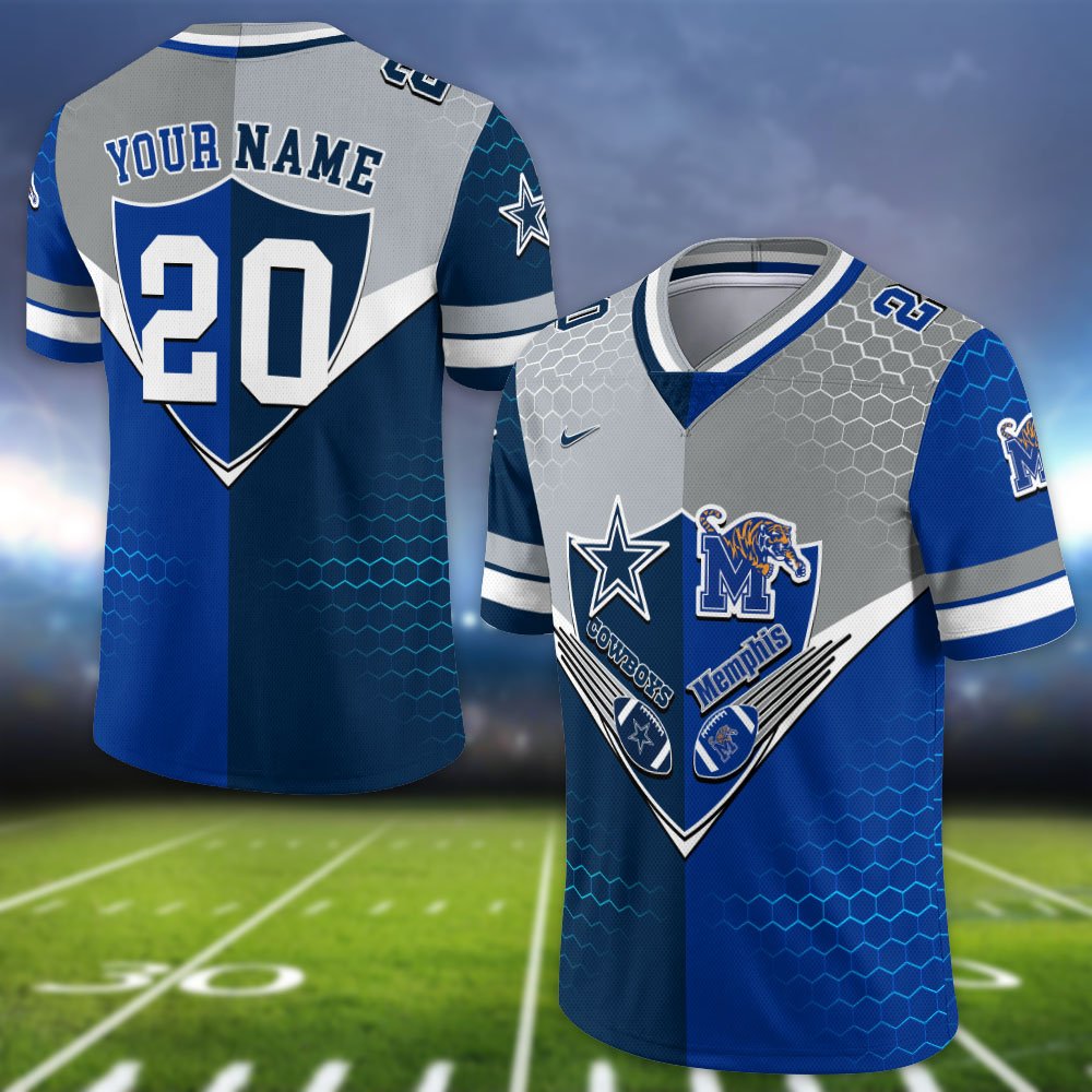 Alternative view of Memphis Tigers Vneck Football Jersey 2024 Version Custom Your Team Number And Name, Sport Shirts, Sport Gifts ETHY-62997