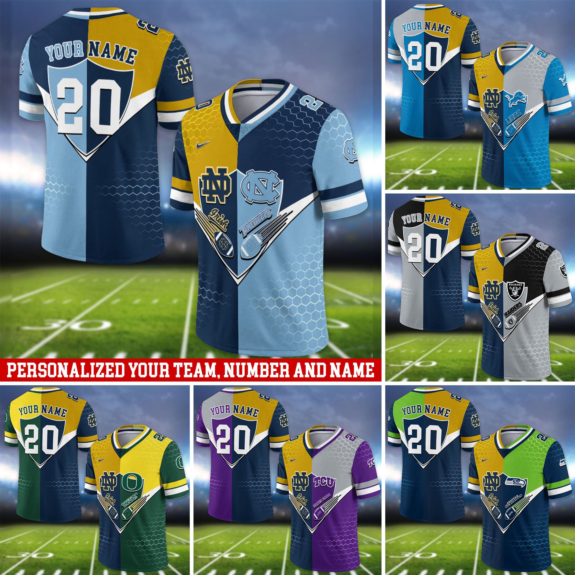 Notre Dame Fighting Irish Vneck Football Jersey 2024 Version Custom Your Team Number And Name, Sport Shirts, Sport Gifts ETHY-62997