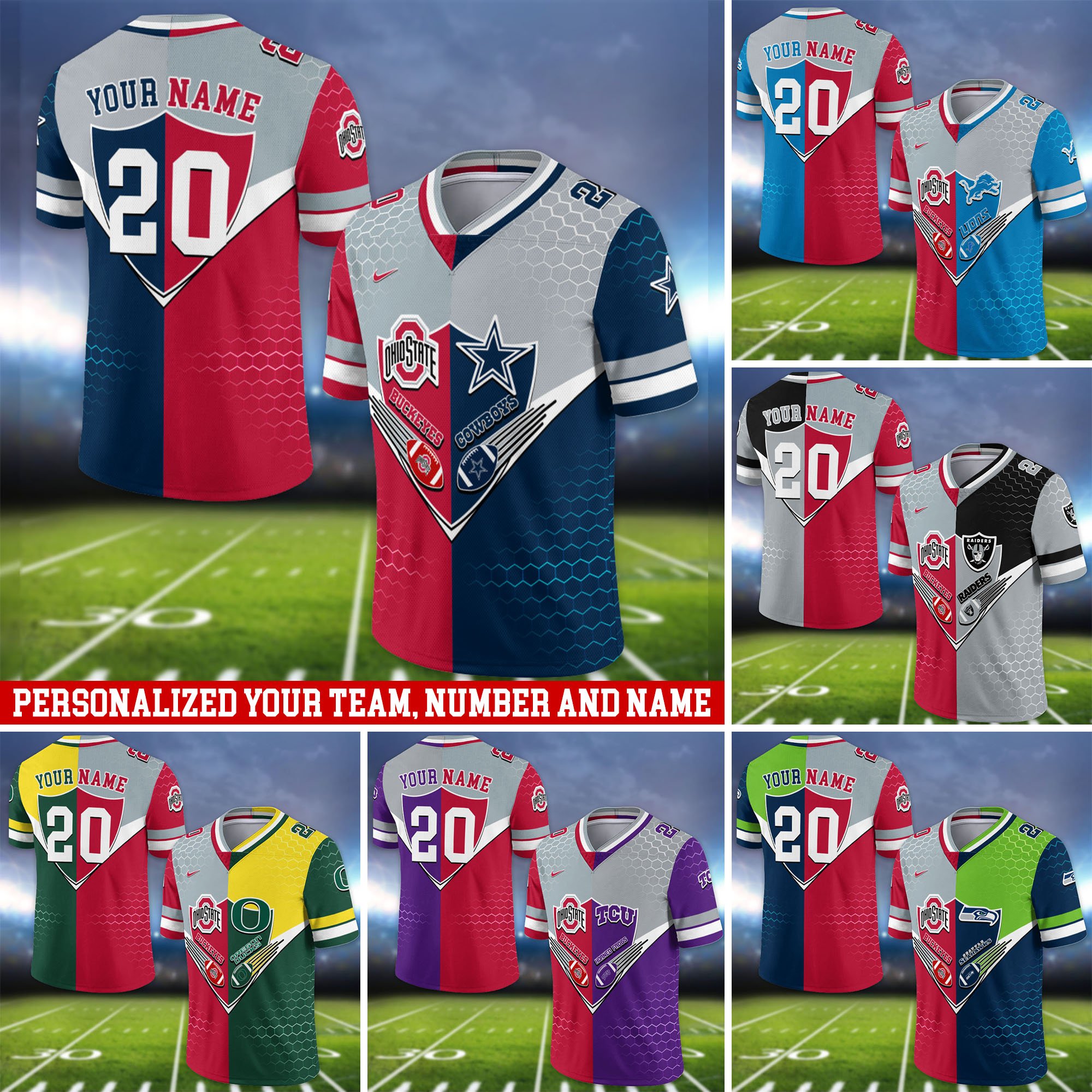 Ohio State Buckeyes Vneck Football Jersey 2024 Version Custom Your Team Number And Name, Sport Shirts, Sport Gifts ETHY-62997