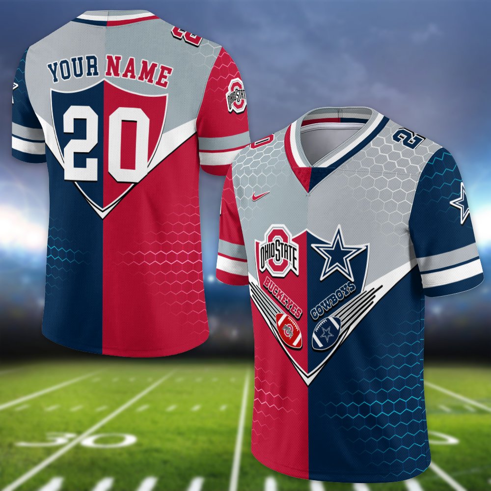 Alternative view of Ohio State Buckeyes Vneck Football Jersey 2024 Version Custom Your Team Number And Name, Sport Shirts, Sport Gifts ETHY-62997
