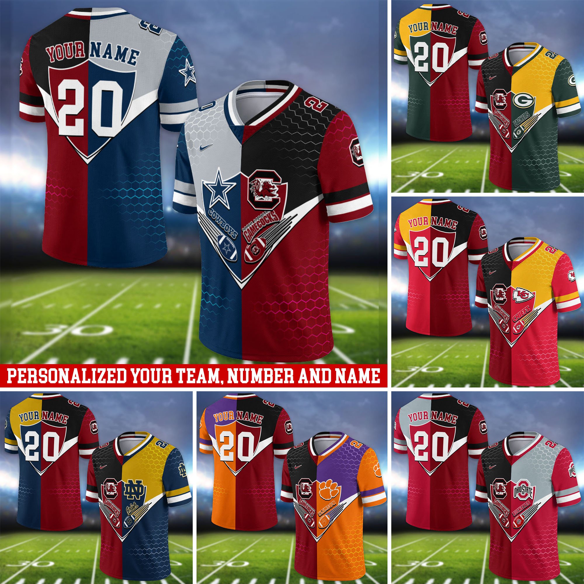 South Carolina Gamecocks Vneck Football Jersey 2024 Version Custom Your Team Number And Name, Sport Shirts, Sport Gifts ETHY-62997