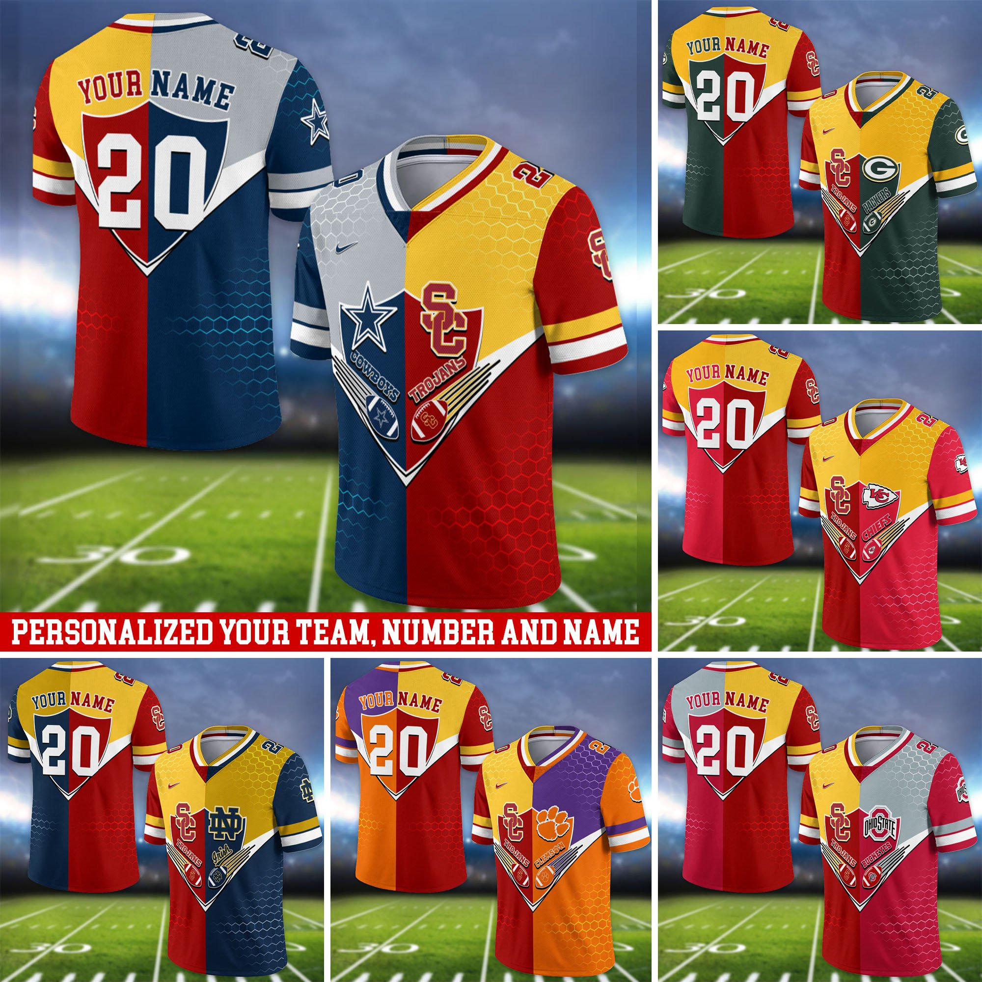 USC Trojans Vneck Football Jersey 2024 Version Custom Your Team Number And Name, Sport Shirts, Sport Gifts ETHY-62997