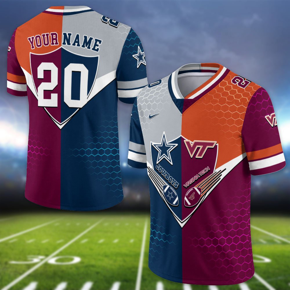 Alternative view of Virginia Tech Hokies Vneck Football Jersey 2024 Version Custom Your Team Number And Name, Sport Shirts, Sport Gifts ETHY-62997