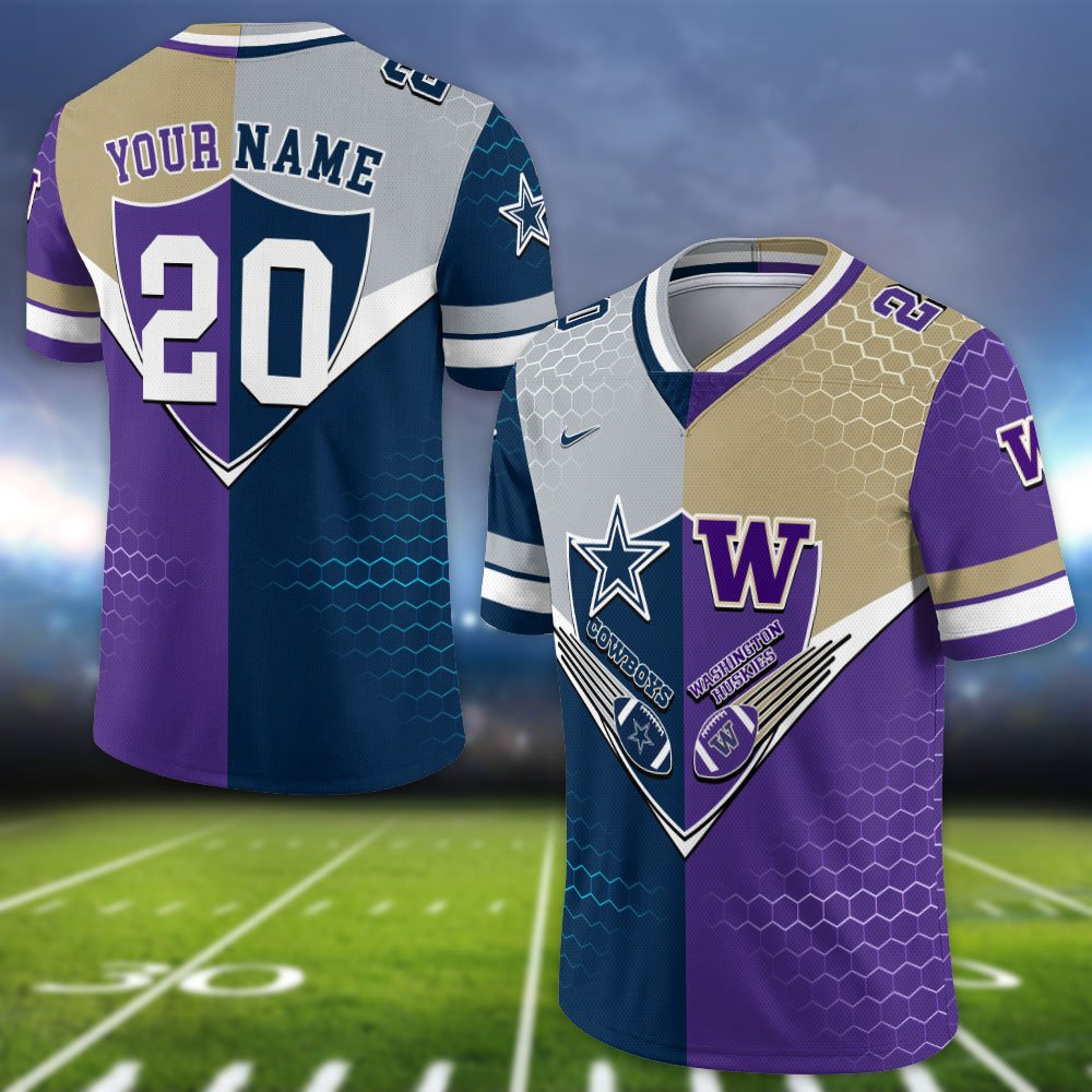 Alternative view of Washington Huskies Vneck Football Jersey 2024 Version Custom Your Team Number And Name, Sport Shirts, Sport Gifts ETHY-62997