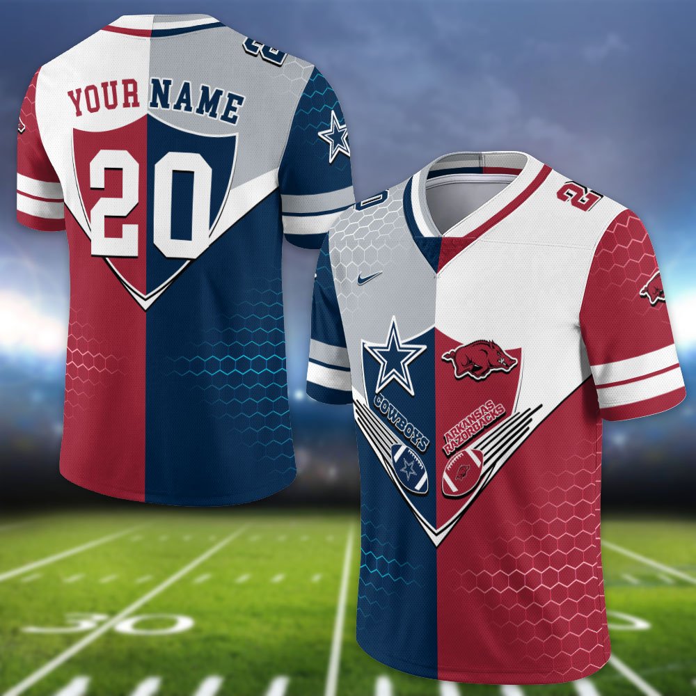 Alternative view of Arkansas Razorbacks Vneck Football Jersey 2024 Version Custom Your Team Number And Name, Sport Shirts, Sport Gifts ETHY-62997