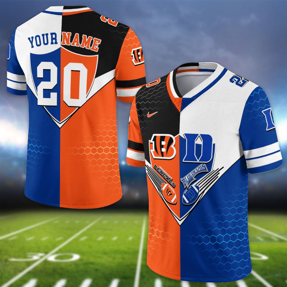 Alternative view of Duke Blue Devils Vneck Football Jersey 2024 Version Custom Your Team Number And Name, Sport Shirts, Sport Gifts ETHY-62997