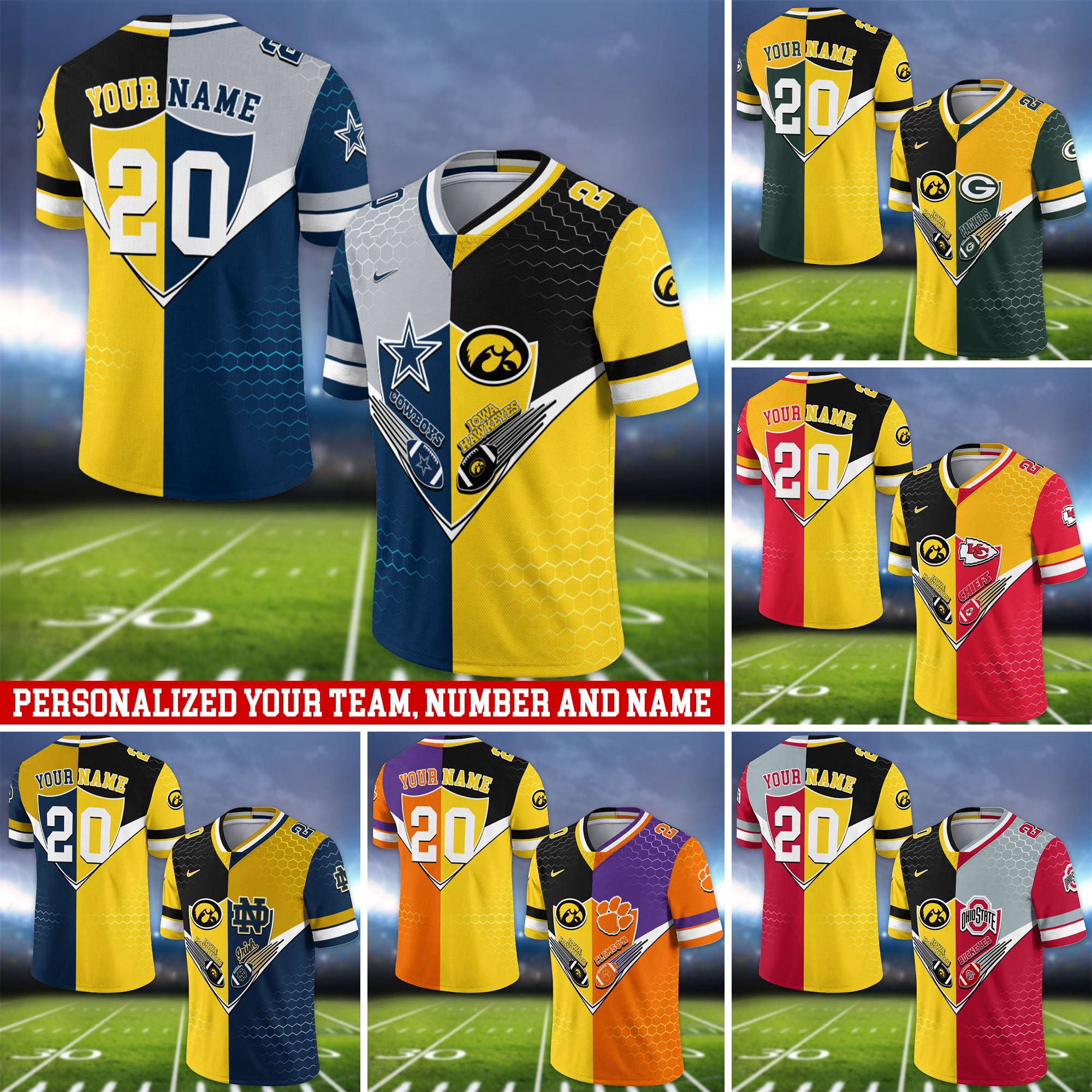 Iowa Hawkeyes Vneck Football Jersey 2024 Version Custom Your Team Number And Name, Sport Shirts, Sport Gifts ETHY-62997