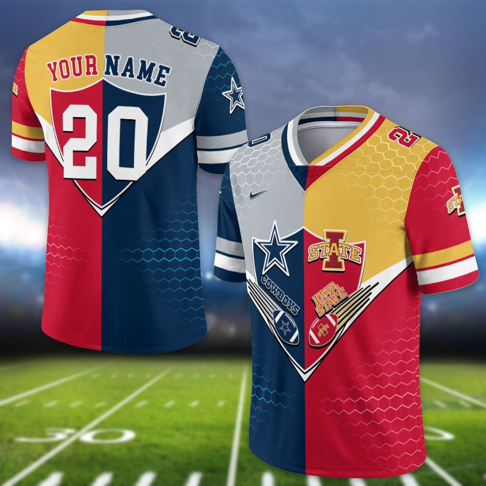 Alternative view of Iowa State Cyclones Vneck Football Jersey 2024 Version Custom Your Team Number And Name, Sport Shirts, Sport Gifts ETHY-62997