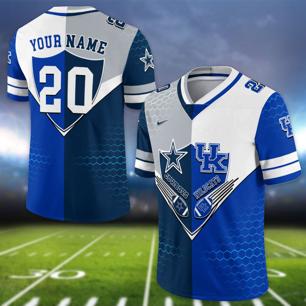 Alternative view of Kentucky Wildcats Vneck Football Jersey 2024 Version Custom Your Team Number And Name, Sport Shirts, Sport Gifts ETHY-62997