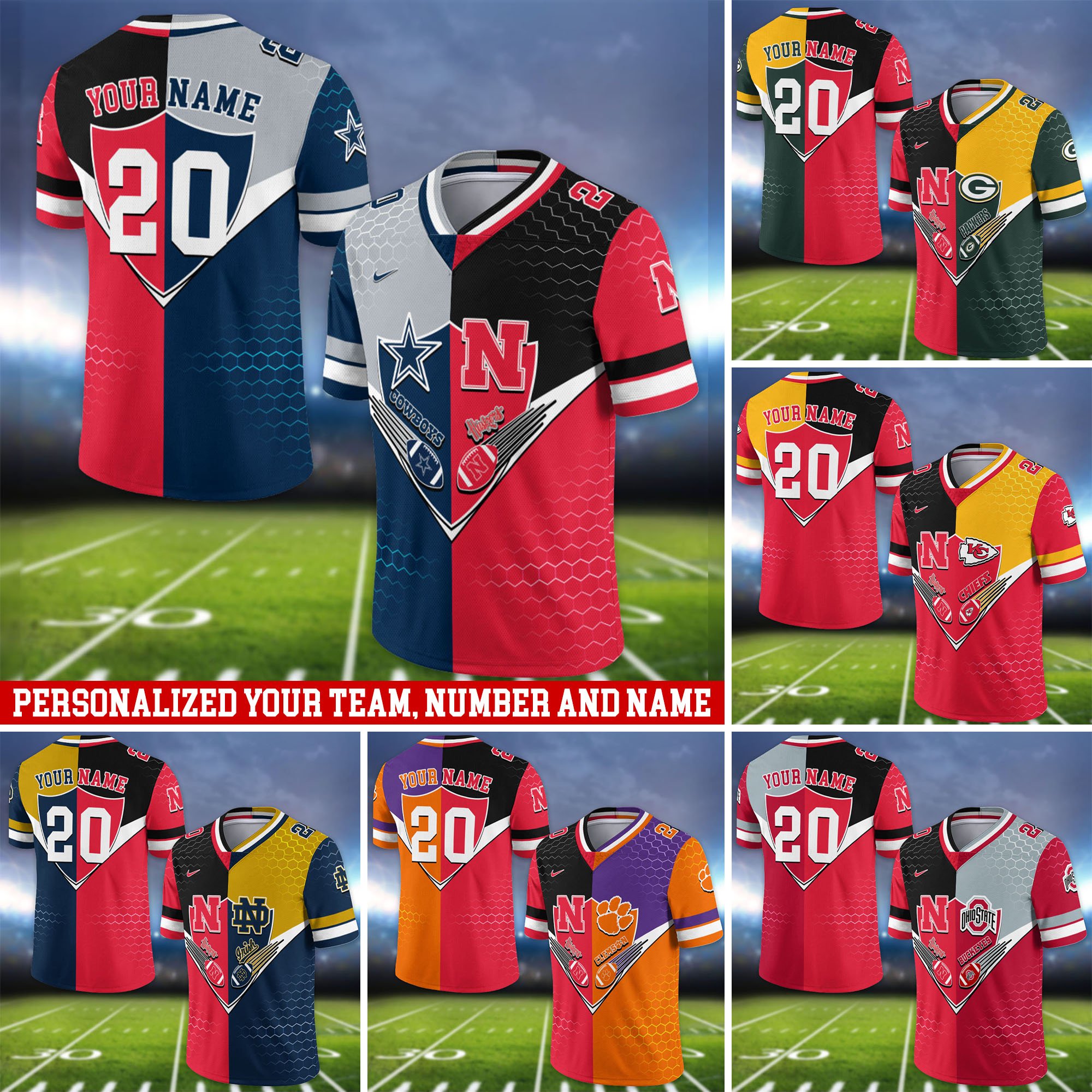 Nebraska Cornhuskers Vneck Football Jersey 2024 Version Custom Your Team Number And Name, Sport Shirts, Sport Gifts ETHY-62997