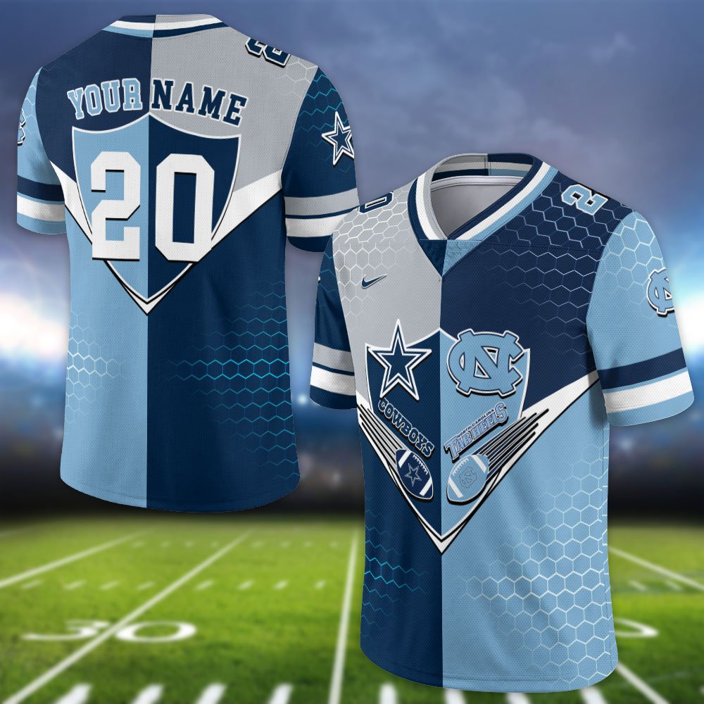 Alternative view of North Carolina Tar Heels Vneck Football Jersey 2024 Version Custom Your Team Number And Name, Sport Shirts, Sport Gifts ETHY-62997