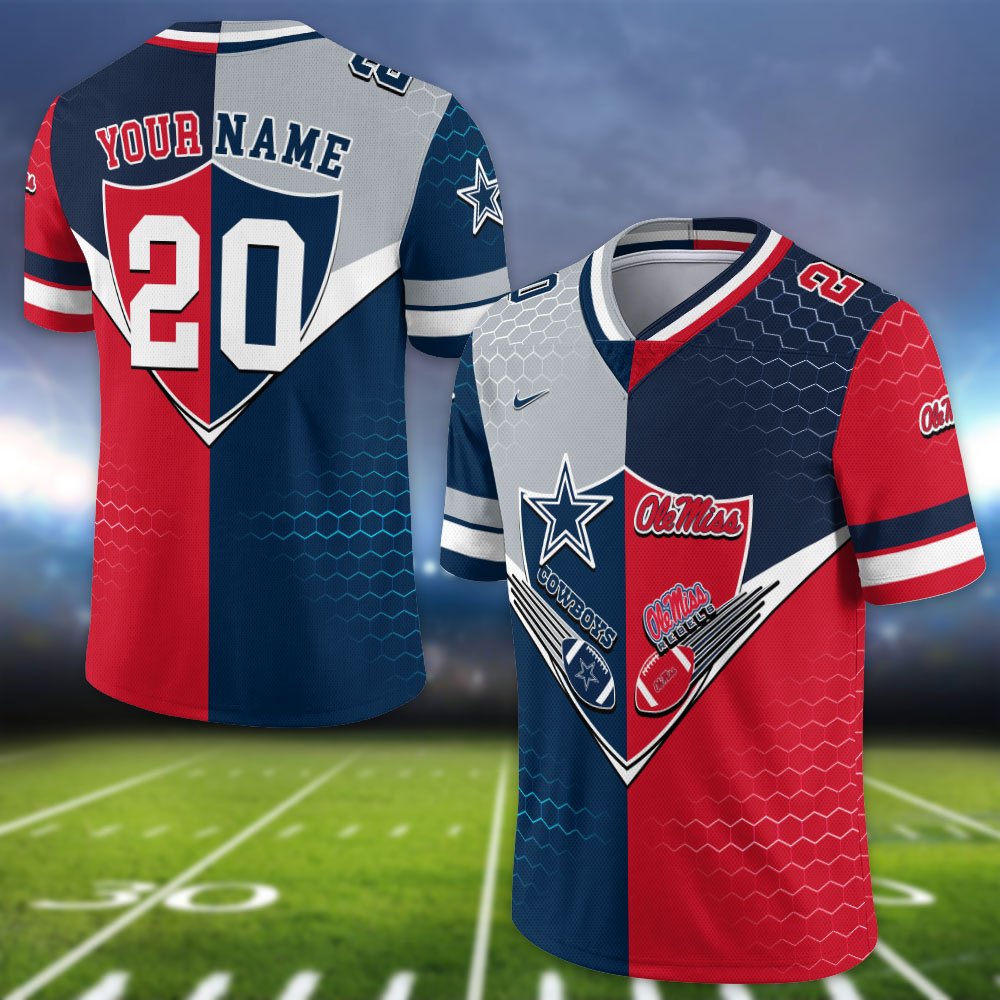 Alternative view of Ole Miss Rebels Vneck Football Jersey 2024 Version Custom Your Team Number And Name, Sport Shirts, Sport Gifts ETHY-62997