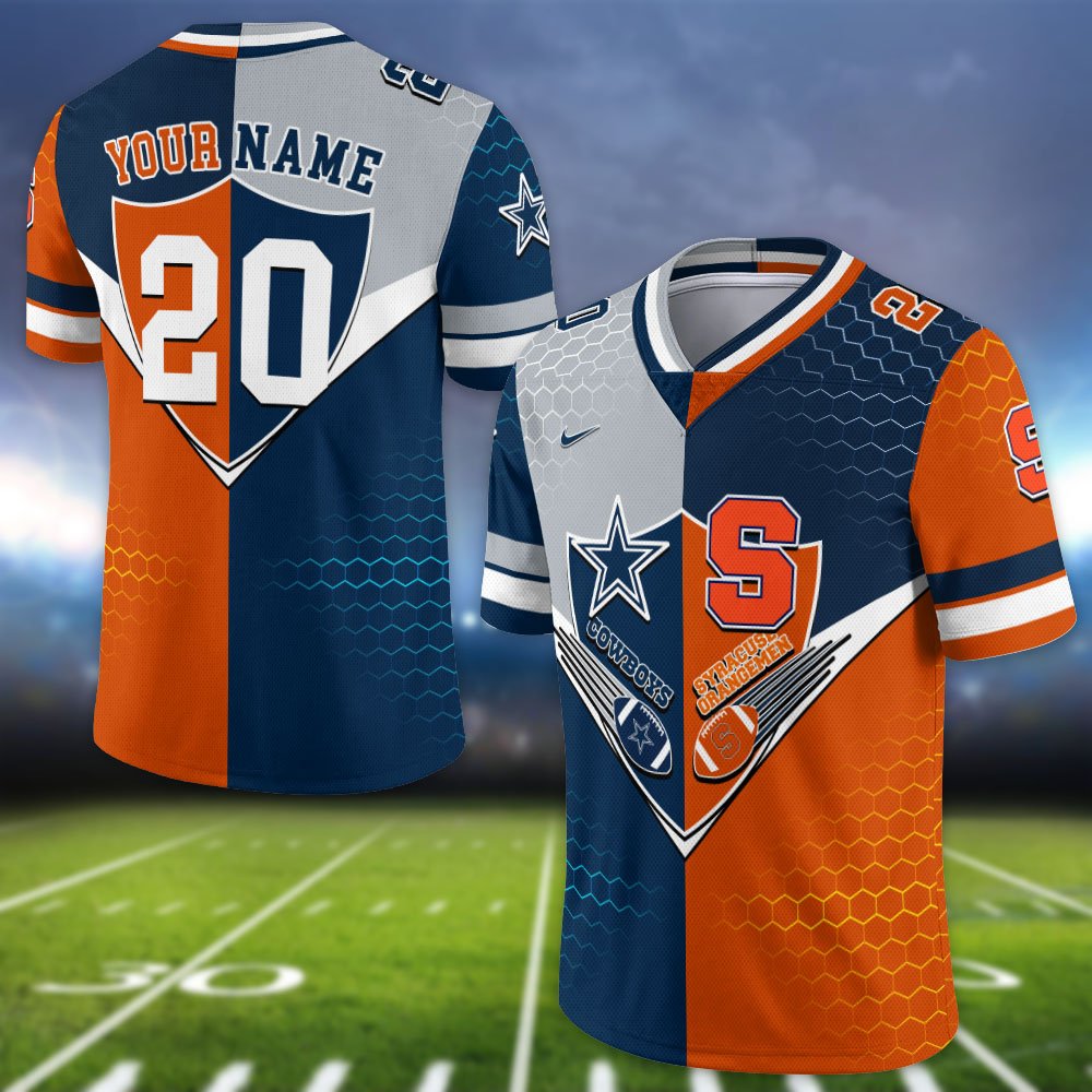 Alternative view of Syracuse Orange Vneck Football Jersey 2024 Version Custom Your Team Number And Name, Sport Shirts, Sport Gifts ETHY-62997
