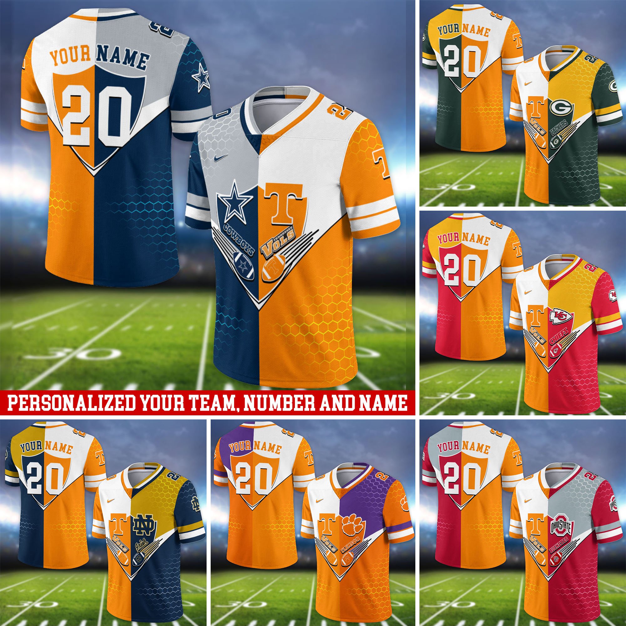 Tennessee Volunteers Vneck Football Jersey 2024 Version Custom Your Team Number And Name, Sport Shirts, Sport Gifts ETHY-62997