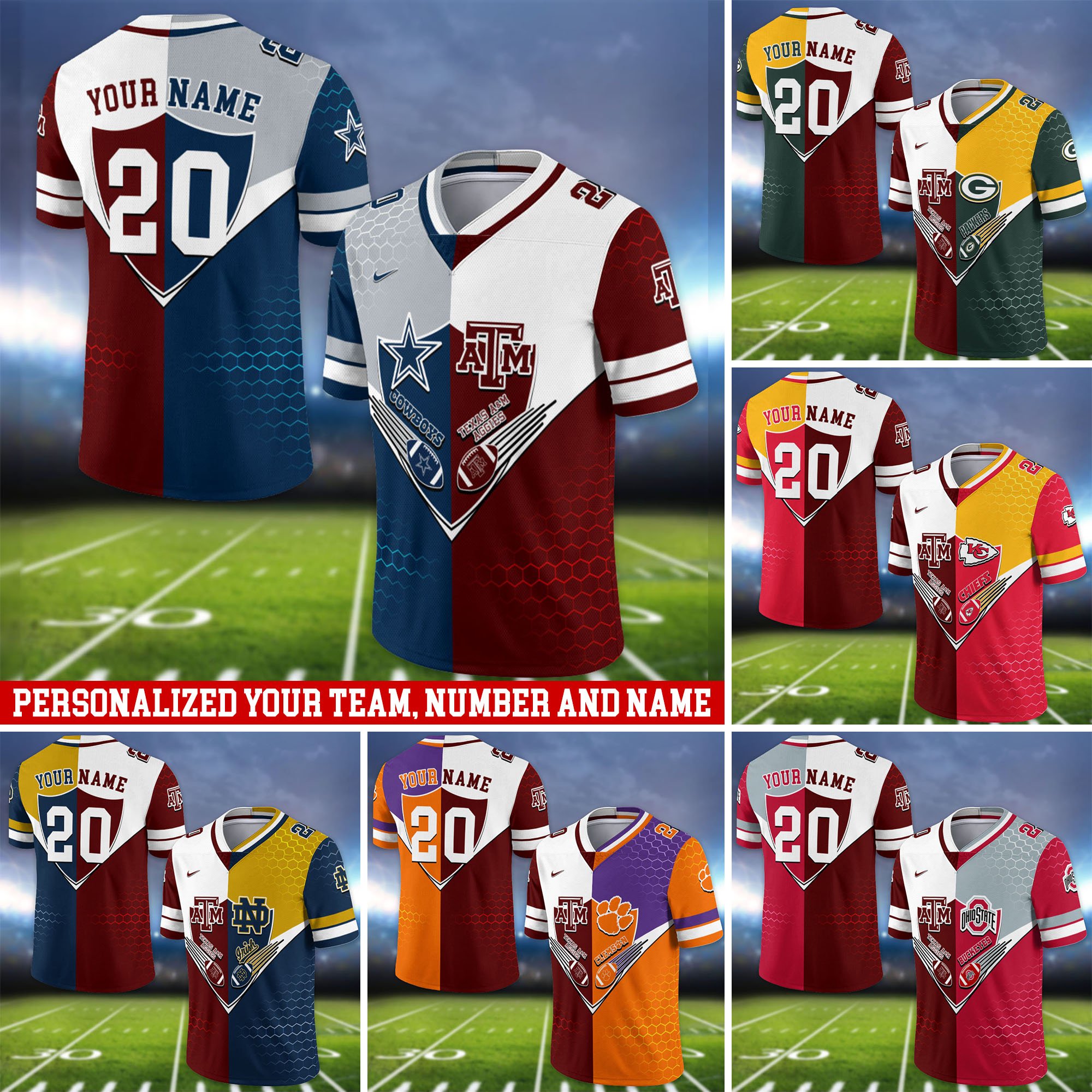 Texas A&M Aggies Vneck Football Jersey 2024 Version Custom Your Team Number And Name, Sport Shirts, Sport Gifts ETHY-62997