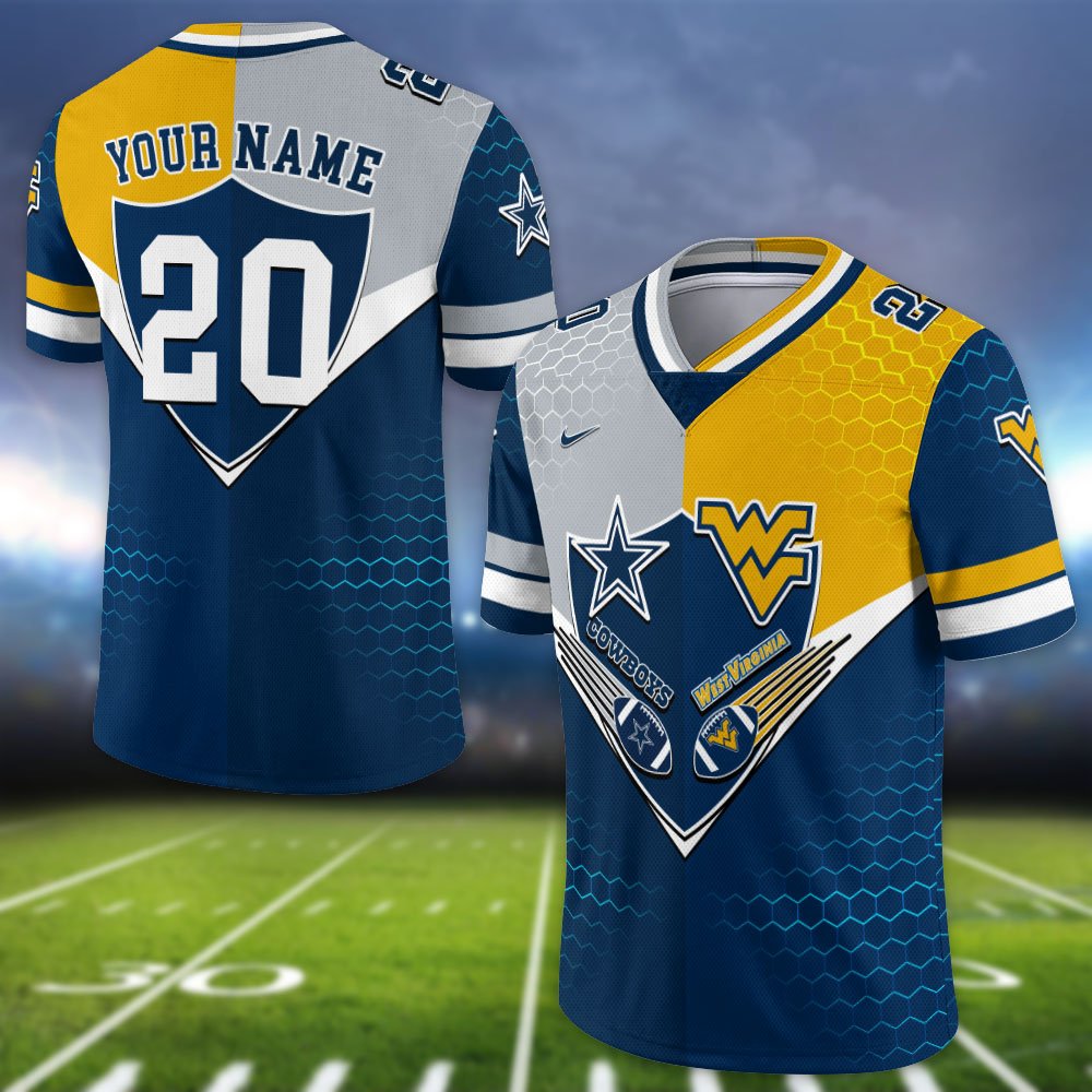 Alternative view of West Virginia Mountaineers Vneck Football Jersey 2024 Version Custom Your Team Number And Name, Sport Shirts, Sport Gifts ETHY-62997