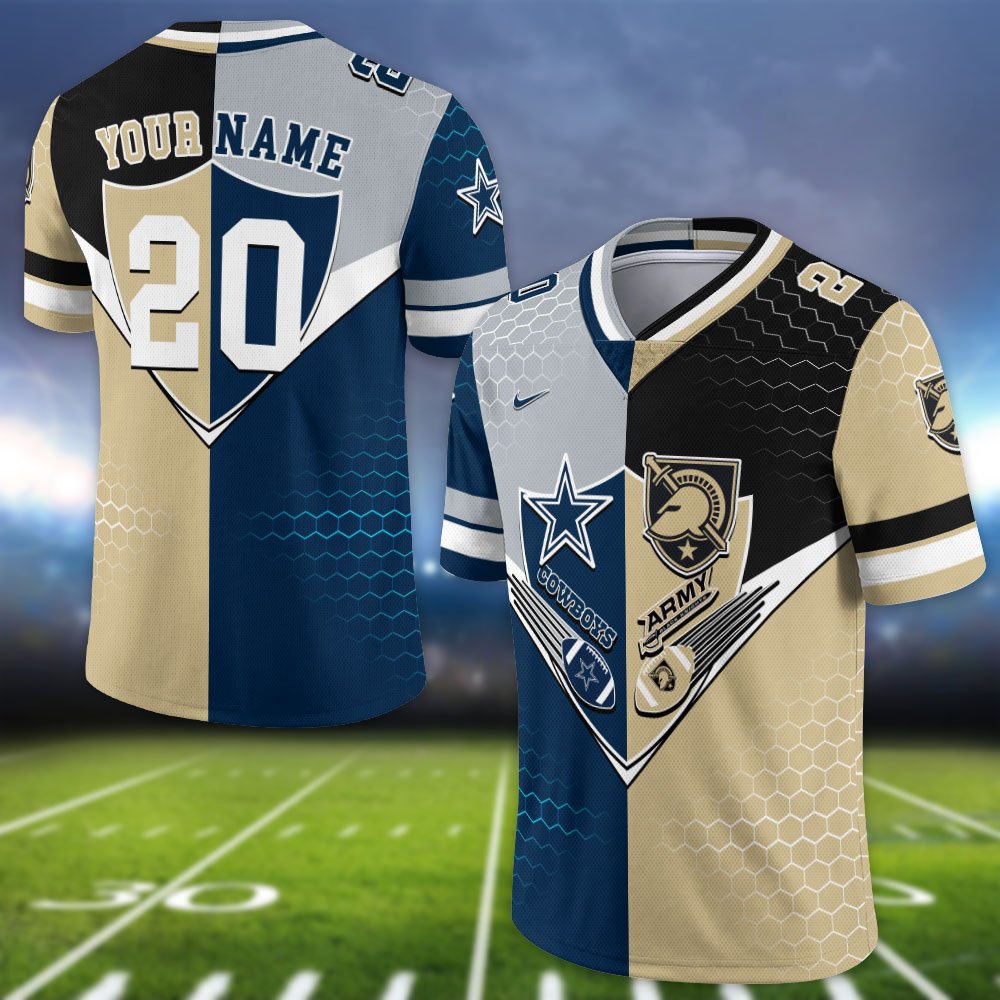 Alternative view of Army Black Knights Vneck Football Jersey 2024 Version Custom Your Team Number And Name, Sport Shirts, Sport Gifts ETHY-62997