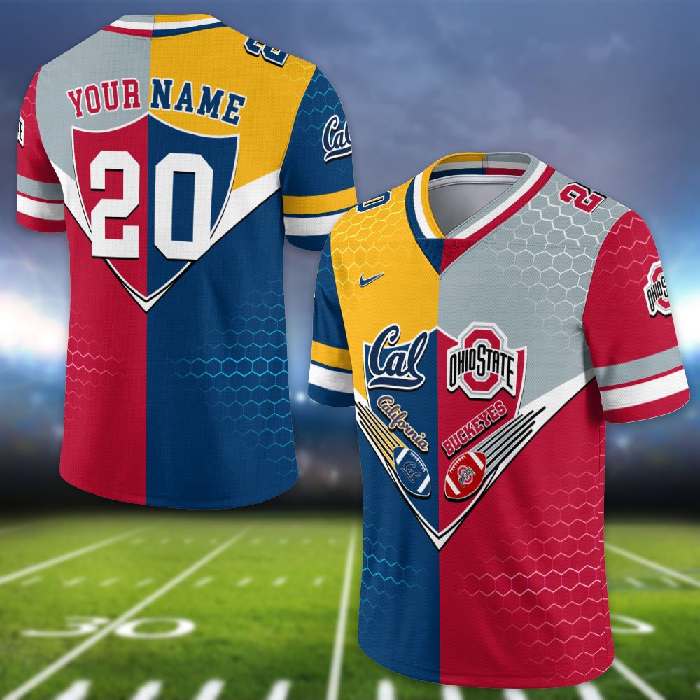 California Golden Bears Vneck Football Jersey 2024 Version Custom Your Team Number And Name, Sport Shirts, Sport Gifts ETHY-62997 - Image 5