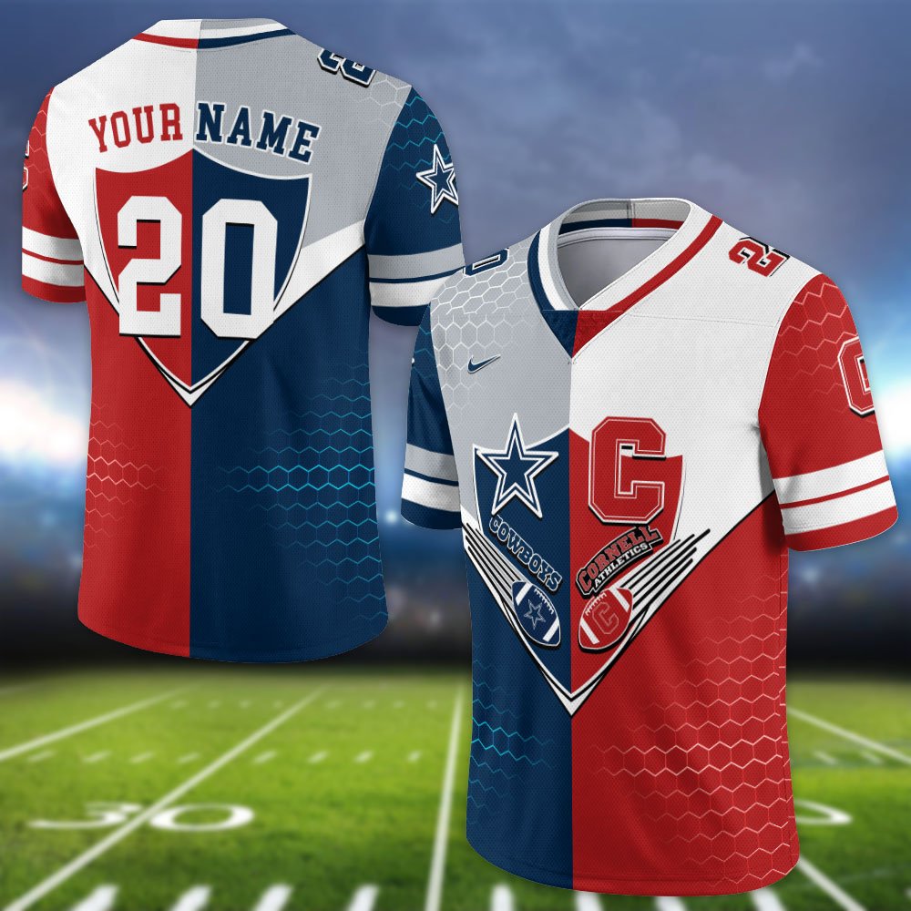Alternative view of Cornell Big Red Vneck Football Jersey 2024 Version Custom Your Team Number And Name, Sport Shirts, Sport Gifts ETHY-62997