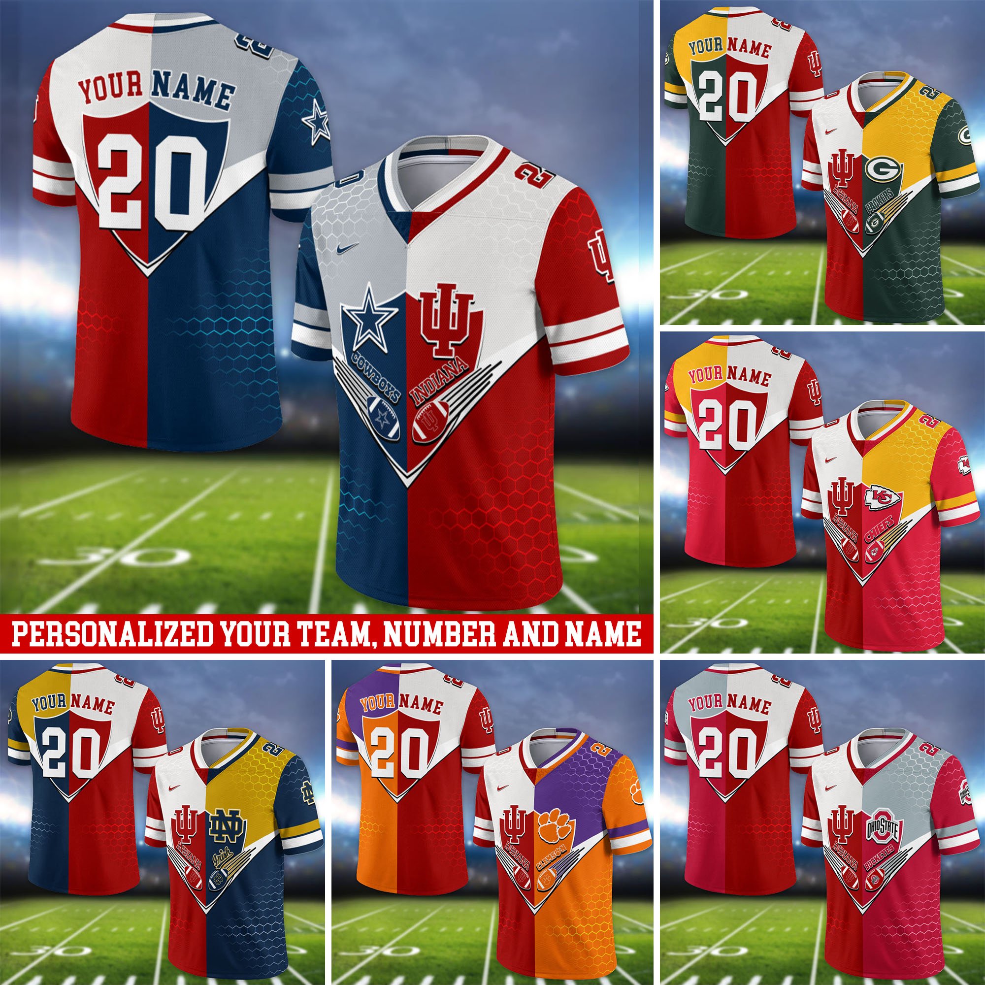 Indiana Hoosiers Vneck Football Jersey 2024 Version Custom Your Team Number And Name, Sport Shirts, Sport Gifts ETHY-62997