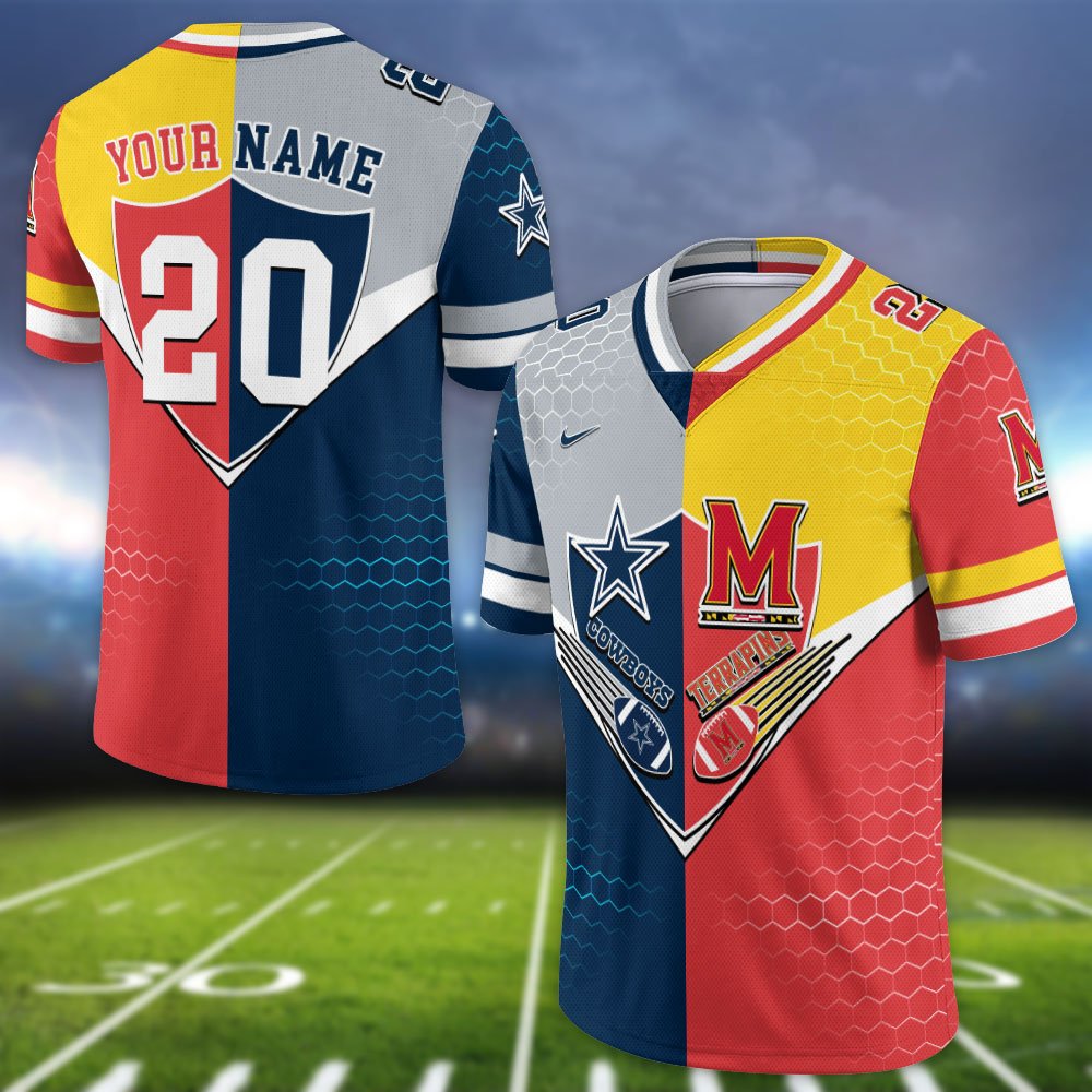 Alternative view of Maryland Terrapins Vneck Football Jersey 2024 Version Custom Your Team Number And Name, Sport Shirts, Sport Gifts ETHY-62997