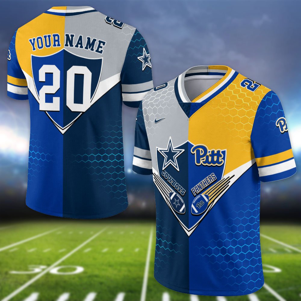 Alternative view of Pittsburgh Panthers Vneck Football Jersey 2024 Version Custom Your Team Number And Name, Sport Shirts, Sport Gifts ETHY-62997