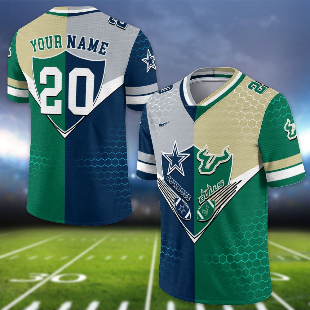 Alternative view of South Florida Bulls Vneck Football Jersey 2024 Version Custom Your Team Number And Name, Sport Shirts, Sport Gifts ETHY-62997