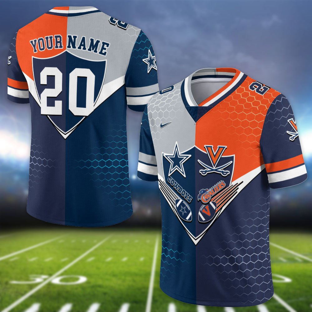 Alternative view of Virginia Cavaliers Vneck Football Jersey 2024 Version Custom Your Team Number And Name, Sport Shirts, Sport Gifts ETHY-62997