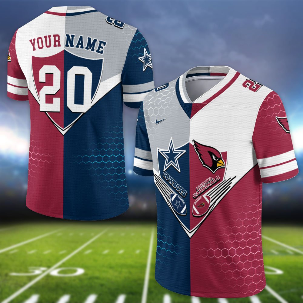 Alternative view of Arizona Cardinals Vneck Football Jersey 2024 Version Custom Your Team Number And Name, Sport Shirts, Sport Gifts ETHY-62997