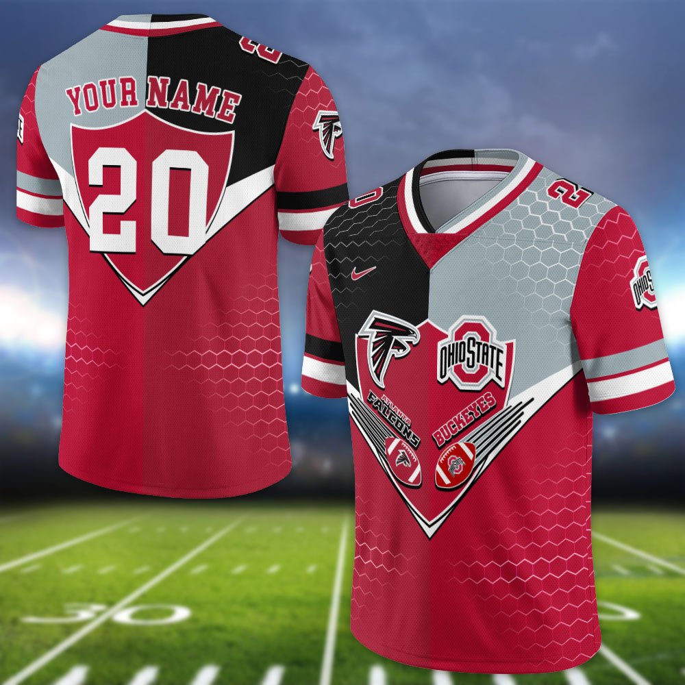 Atlanta Falcons Vneck Football Jersey 2024 Version Custom Your Team Number And Name, Sport Shirts, Sport Gifts ETHY-62997 - Image 5