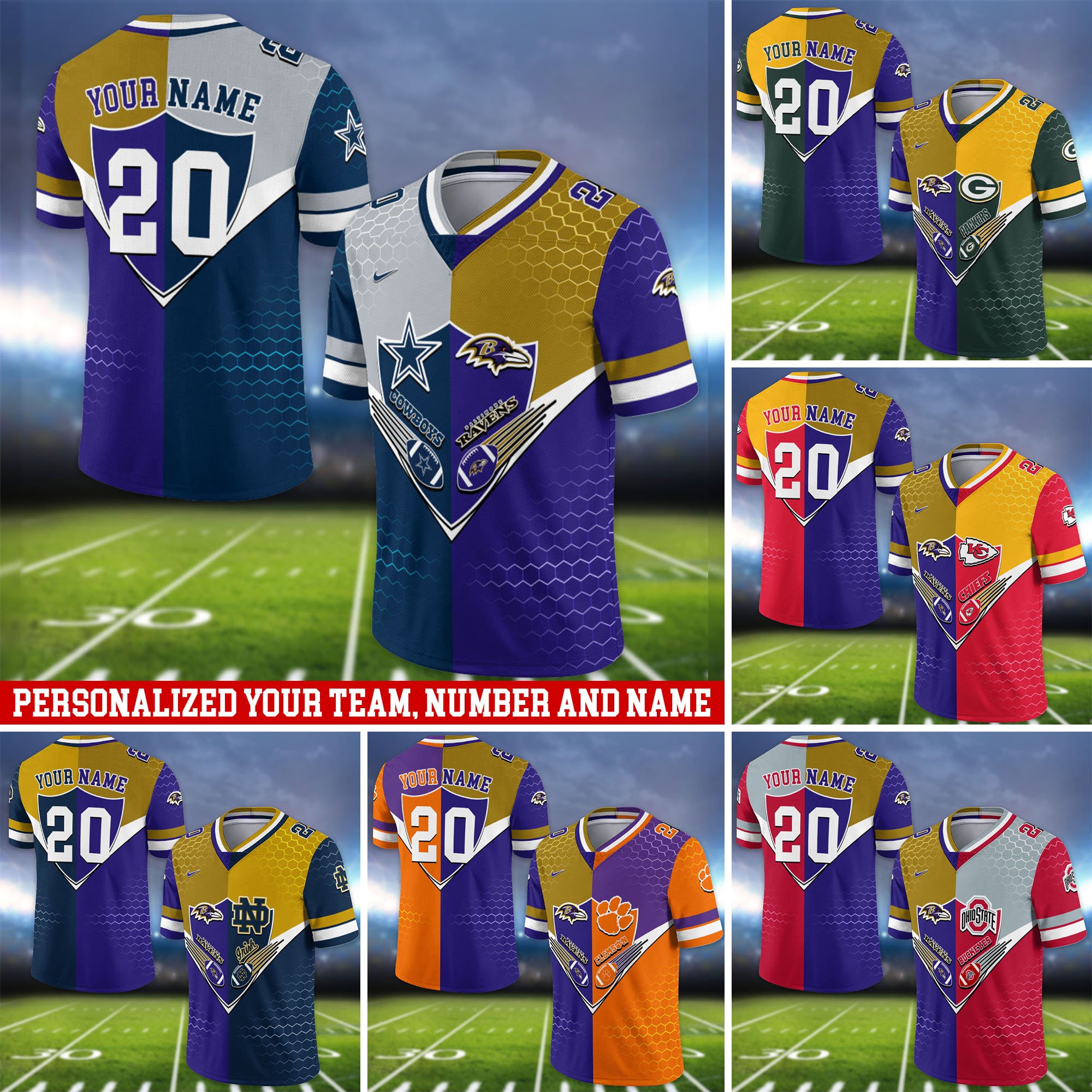 Baltimore Ravens Vneck Football Jersey 2024 Version Custom Your Team Number And Name, Sport Shirts, Sport Gifts ETHY-62997