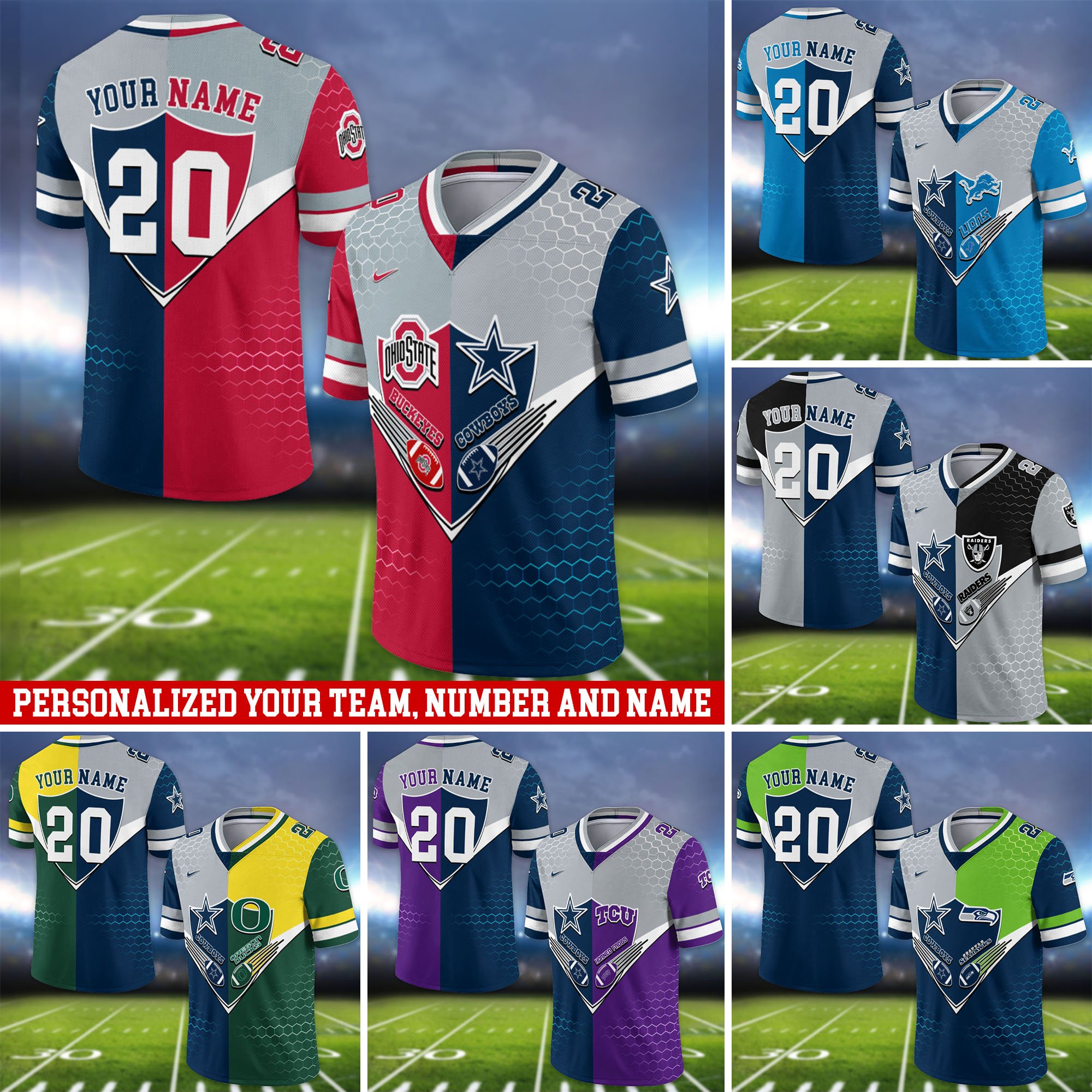 Dallas Cowboys Vneck Football Jersey 2024 Version Custom Your Team Number And Name, Sport Shirts, Sport Gifts ETHY-62997