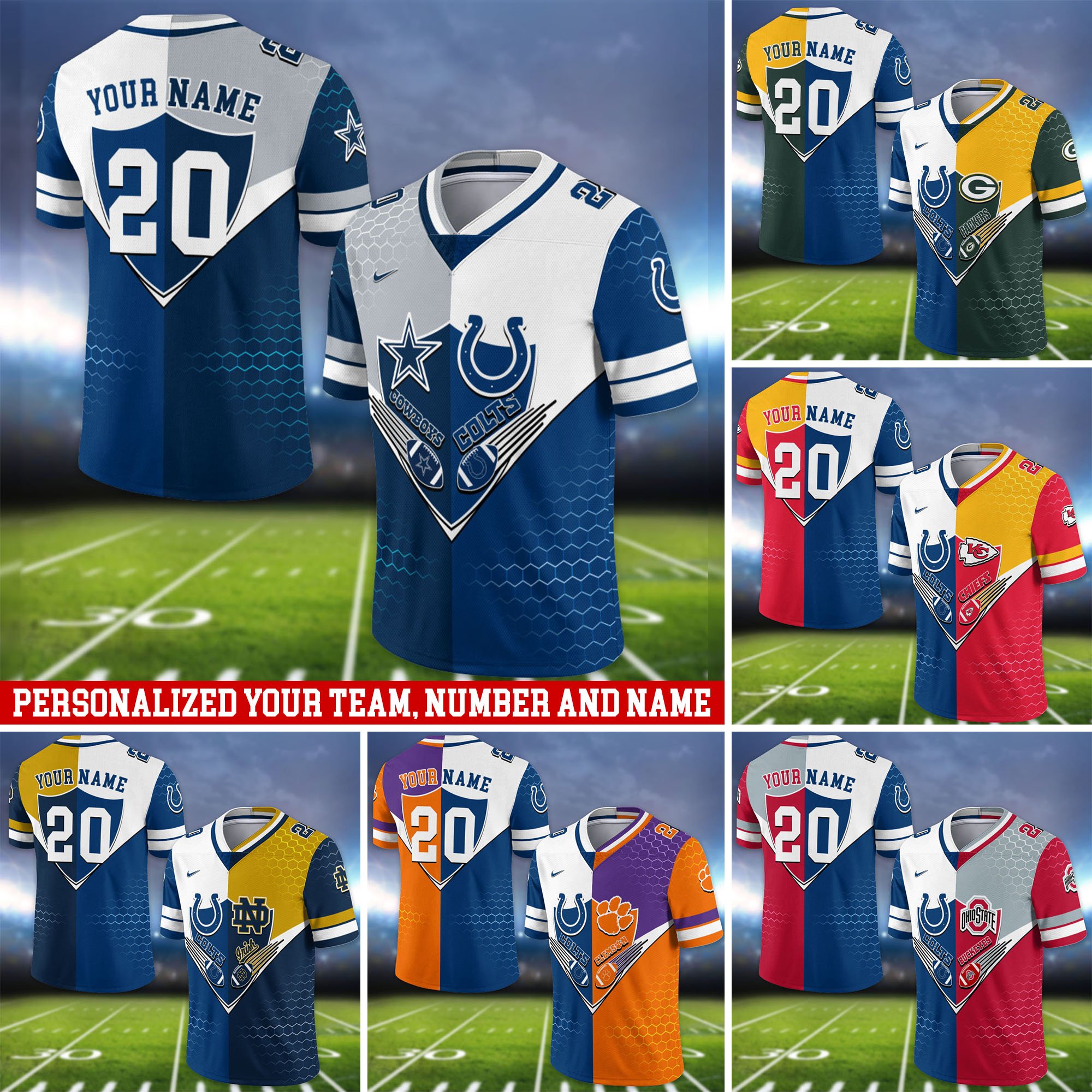 Indianapolis Colts Vneck Football Jersey 2024 Version Custom Your Team Number And Name, Sport Shirts, Sport Gifts ETHY-62997