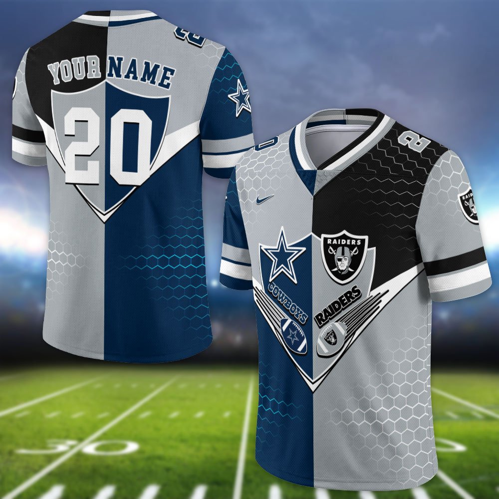 Alternative view of Las Vegas Raiders Vneck Football Jersey 2024 Version Custom Your Team Number And Name, Sport Shirts, Sport Gifts ETHY-62997