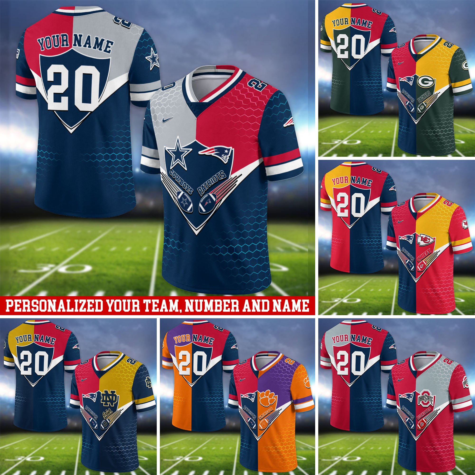 New England Patriots Vneck Football Jersey 2024 Version Custom Your Team Number And Name, Sport Shirts, Sport Gifts ETHY-62997