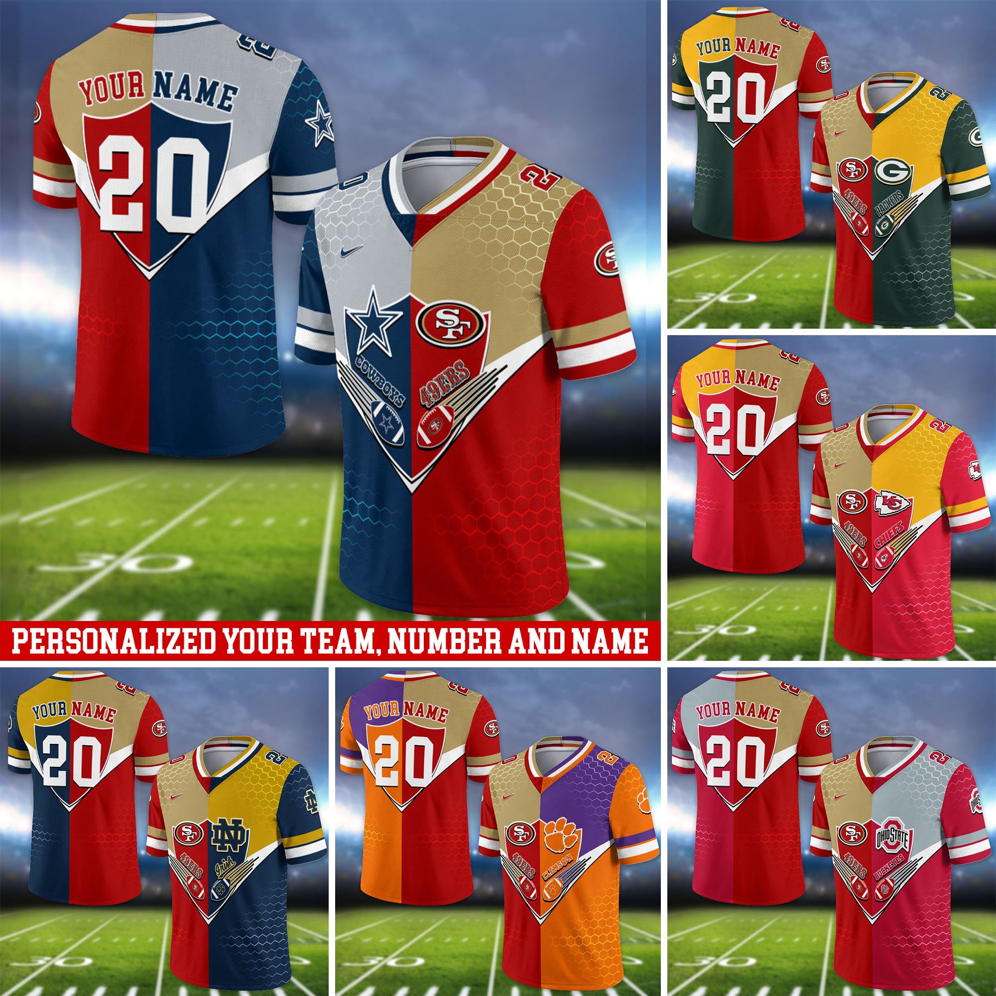 San Francisco 49ers Vneck Football Jersey 2024 Version Custom Your Team Number And Name, Sport Shirts, Sport Gifts ETHY-62997