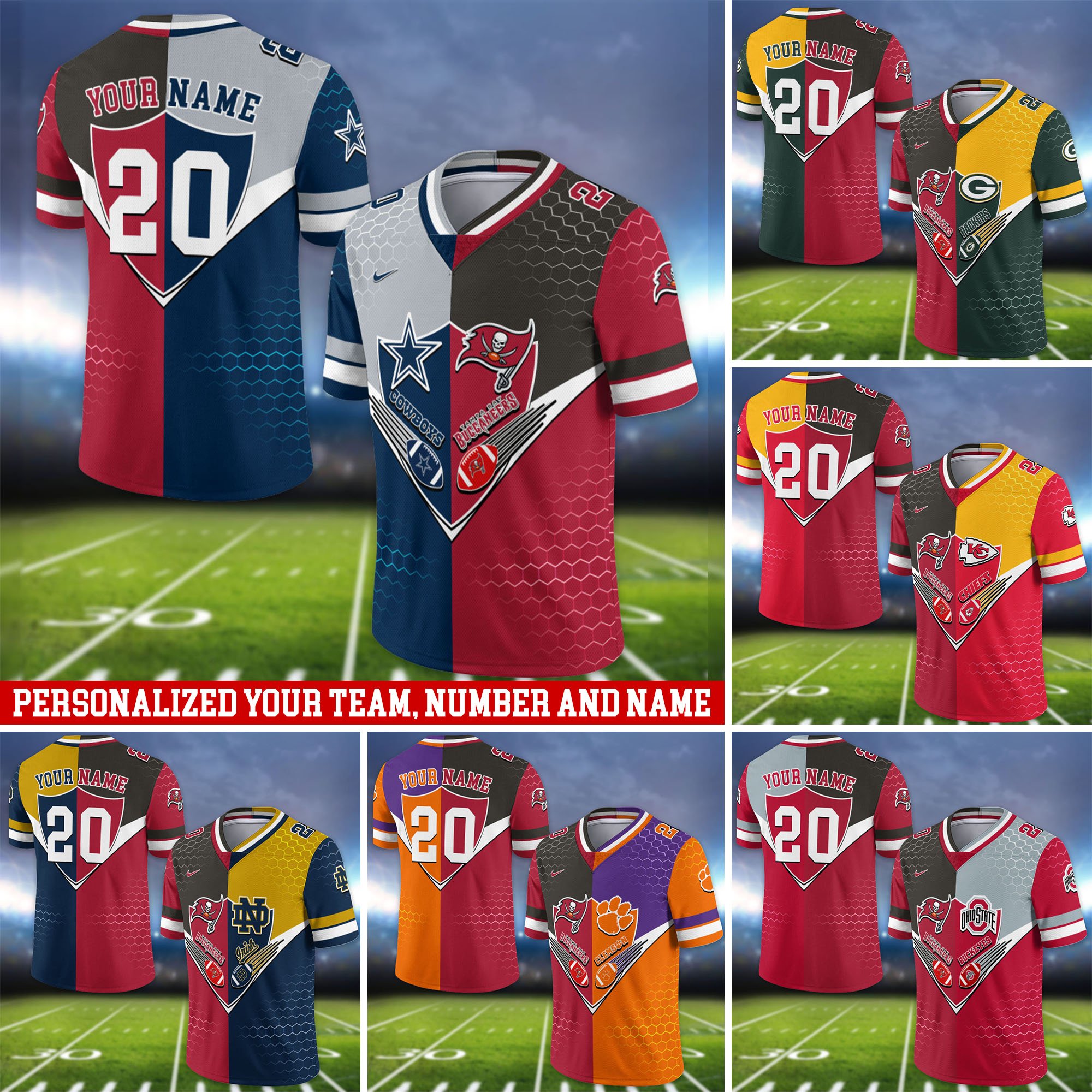 Tampa Bay Buccaneers Vneck Football Jersey 2024 Version Custom Your Team Number And Name, Sport Shirts, Sport Gifts ETHY-62997