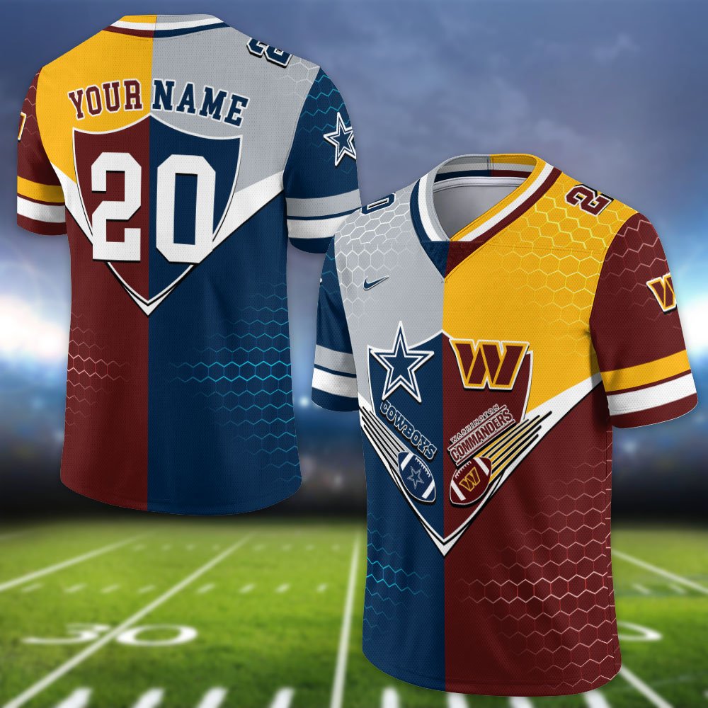 Alternative view of Washington Commanders Vneck Football Jersey 2024 Version Custom Your Team Number And Name, Sport Shirts, Sport Gifts ETHY-62997