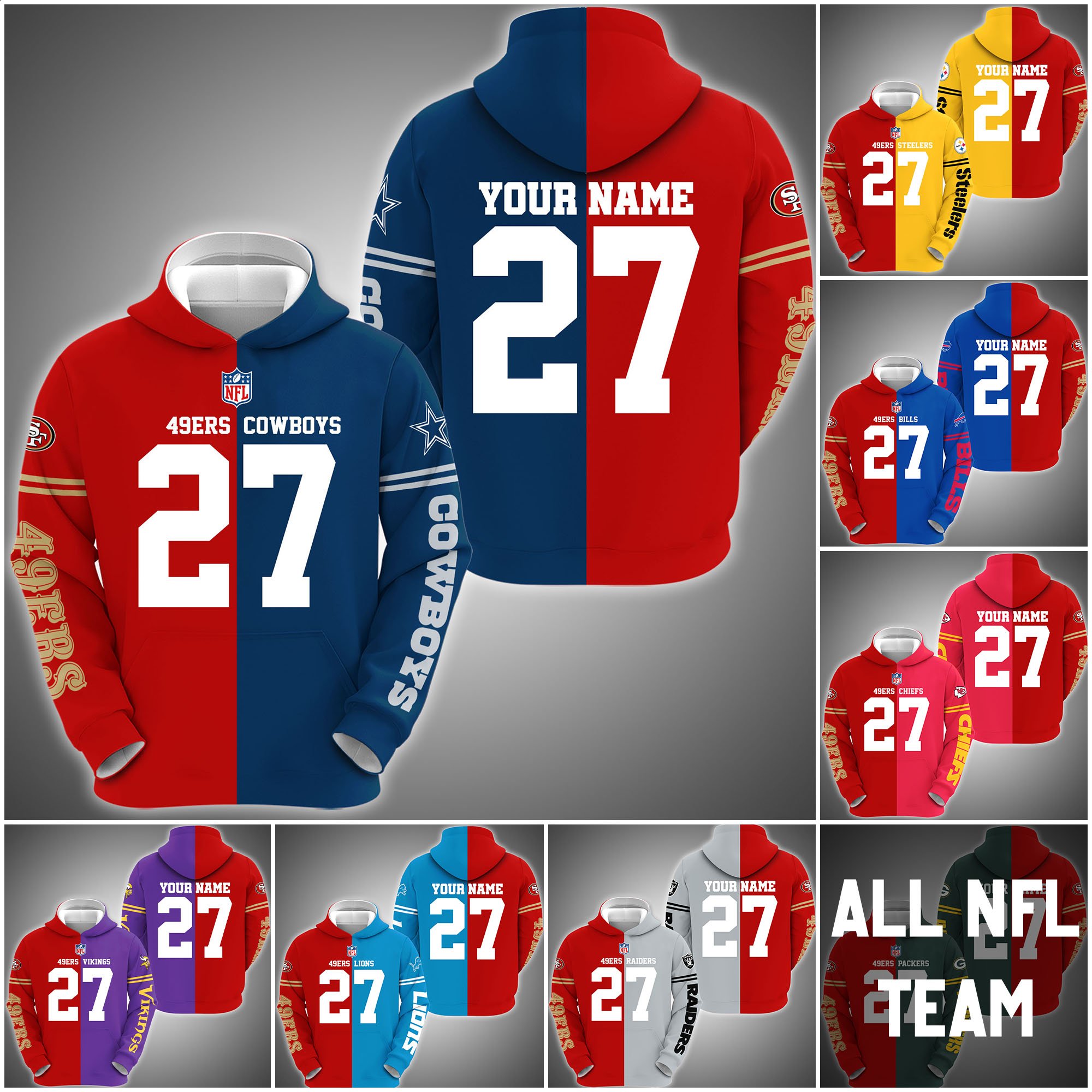 San Francisco 49ers House Divided Hoodie Custom Name, Number And Any Team, Sport Shirts, Fan Gifts ETRG-62669