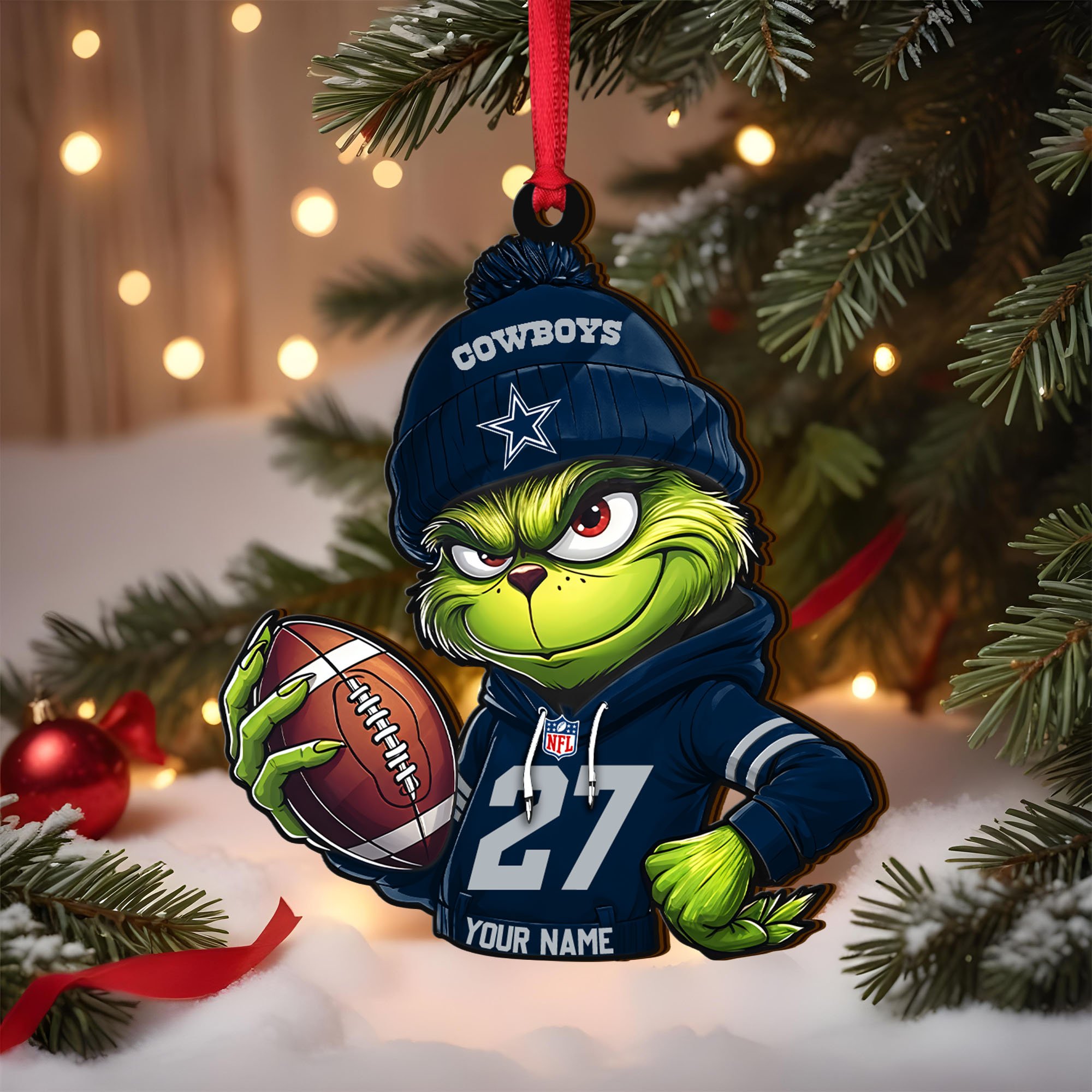 Dallas Cowboys Wooden Ornament 2025 Version Custom Name And Number, Sport Team Ornament For Fans, Sport Gifts ETRG-62784