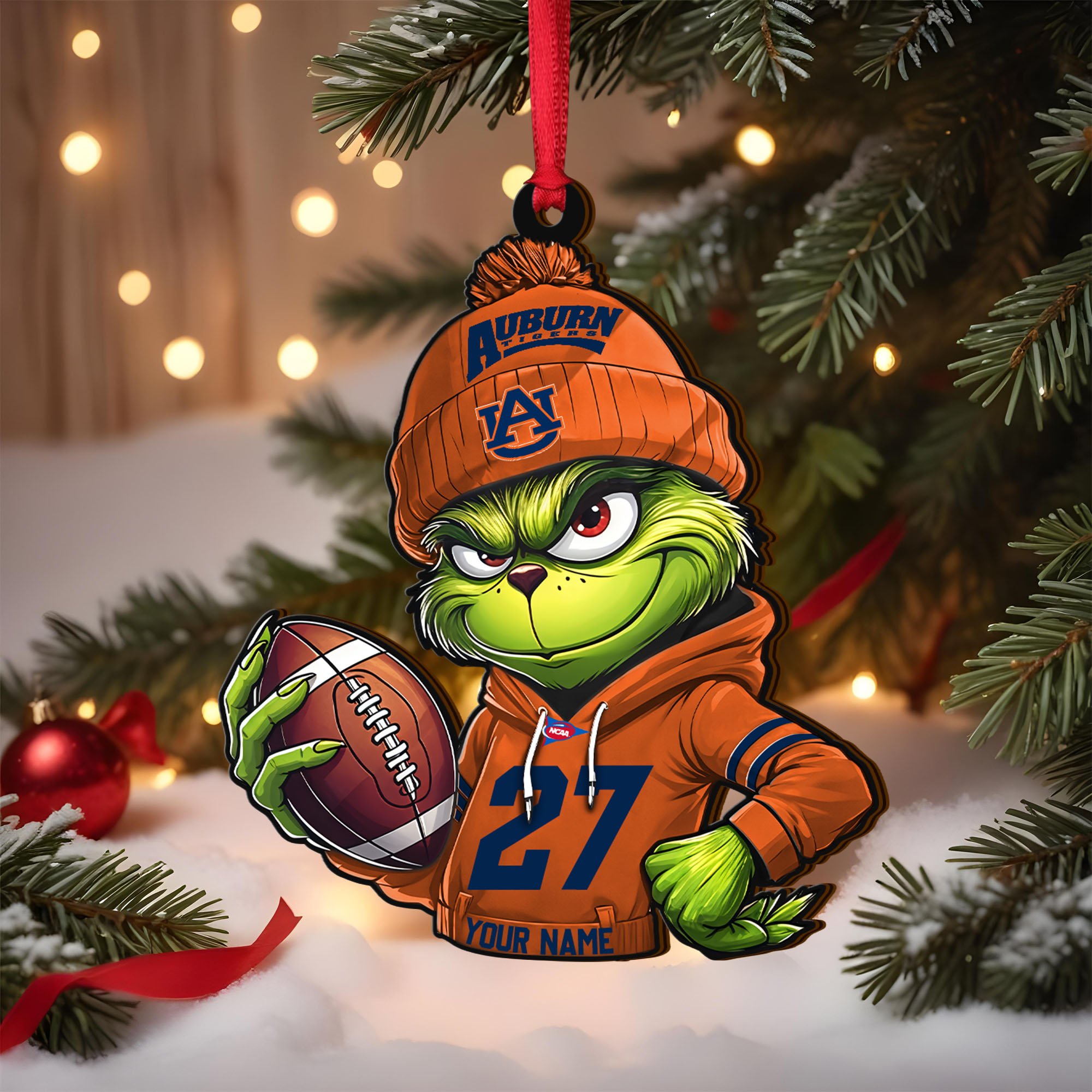 Auburn Tigers Wooden Ornament 2025 Version Custom Name And Number, Sport Team Ornament For Fans, Sport Gifts ETRG-63012