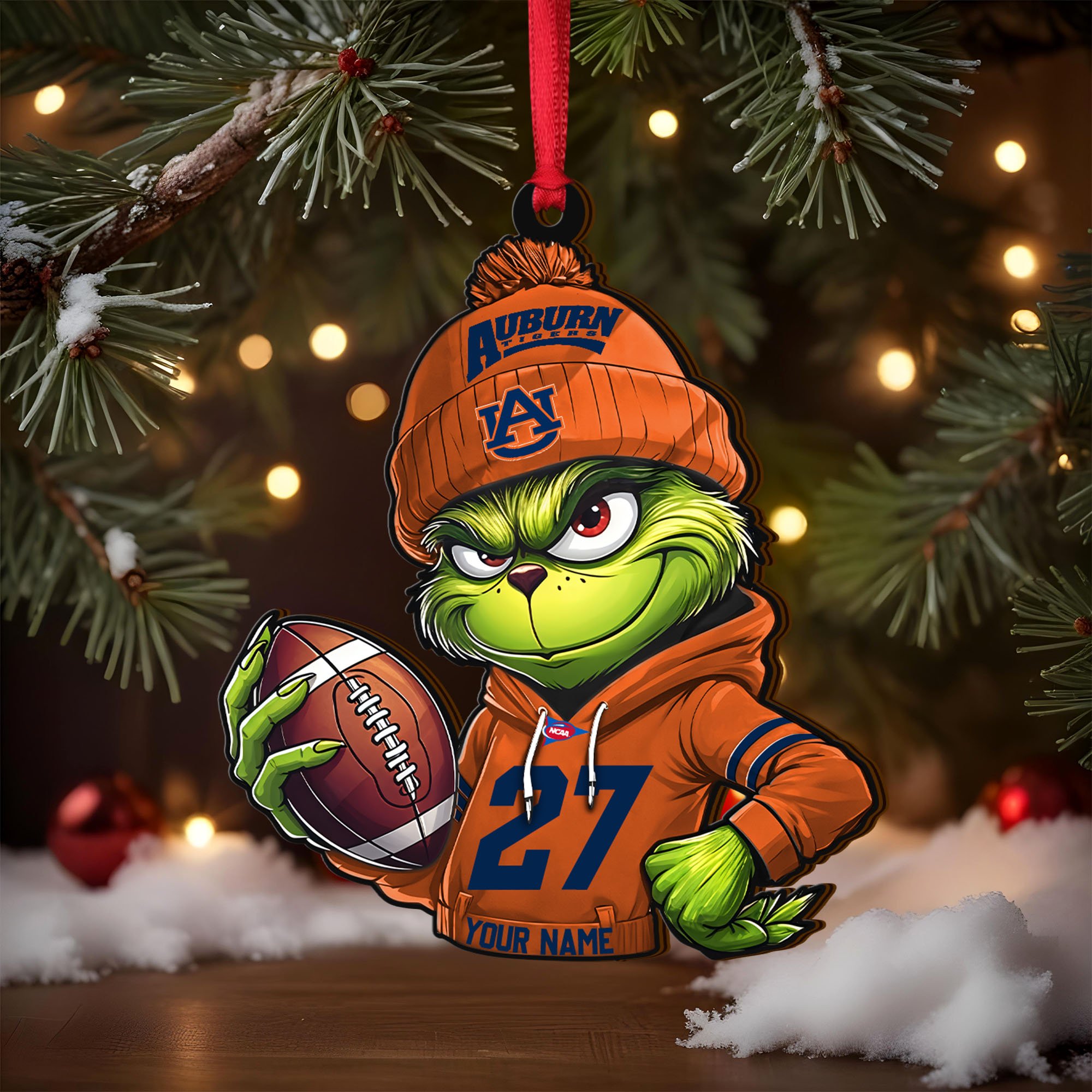 Alternative view of Auburn Tigers Wooden Ornament 2025 Version Custom Name And Number, Sport Team Ornament For Fans, Sport Gifts ETRG-63012