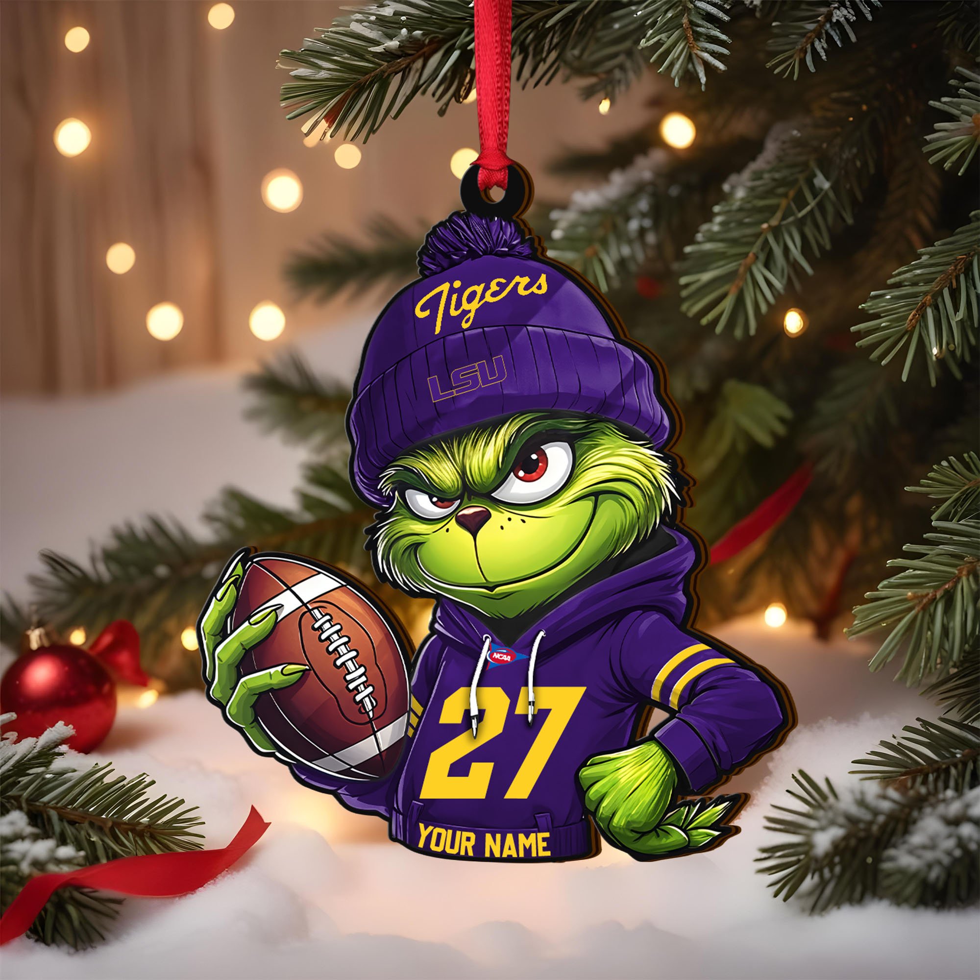 LSU TIGERS Wooden Ornament 2025 Version Custom Name And Number, Sport Team Ornament For Fans, Sport Gifts ETRG-63012